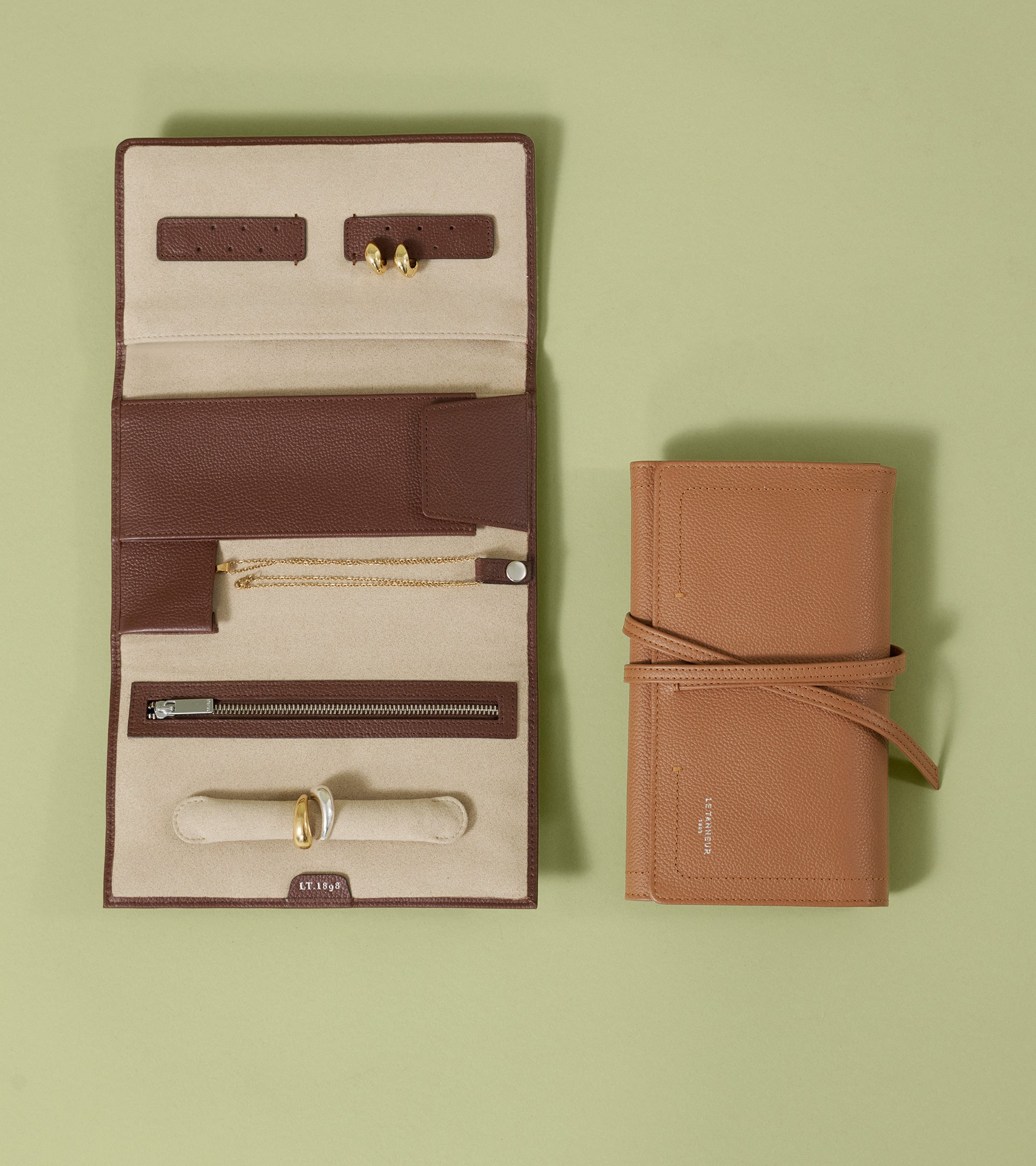 Joyero de viaje de cuero