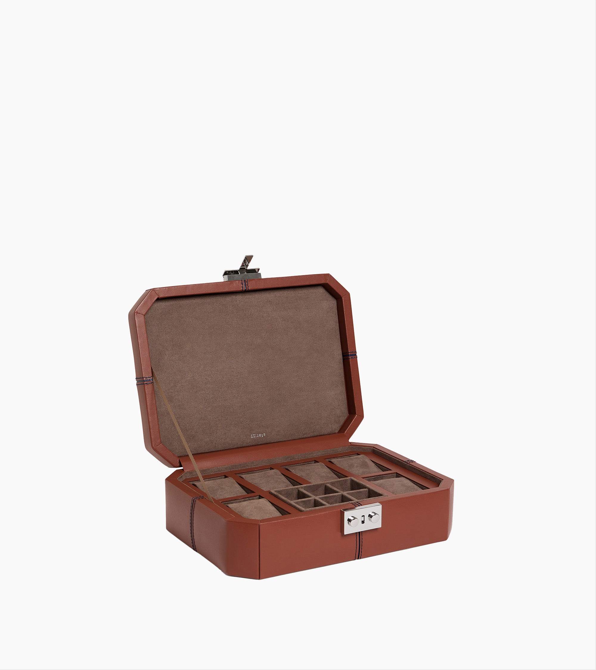 6 watch and cufflinks box in leather