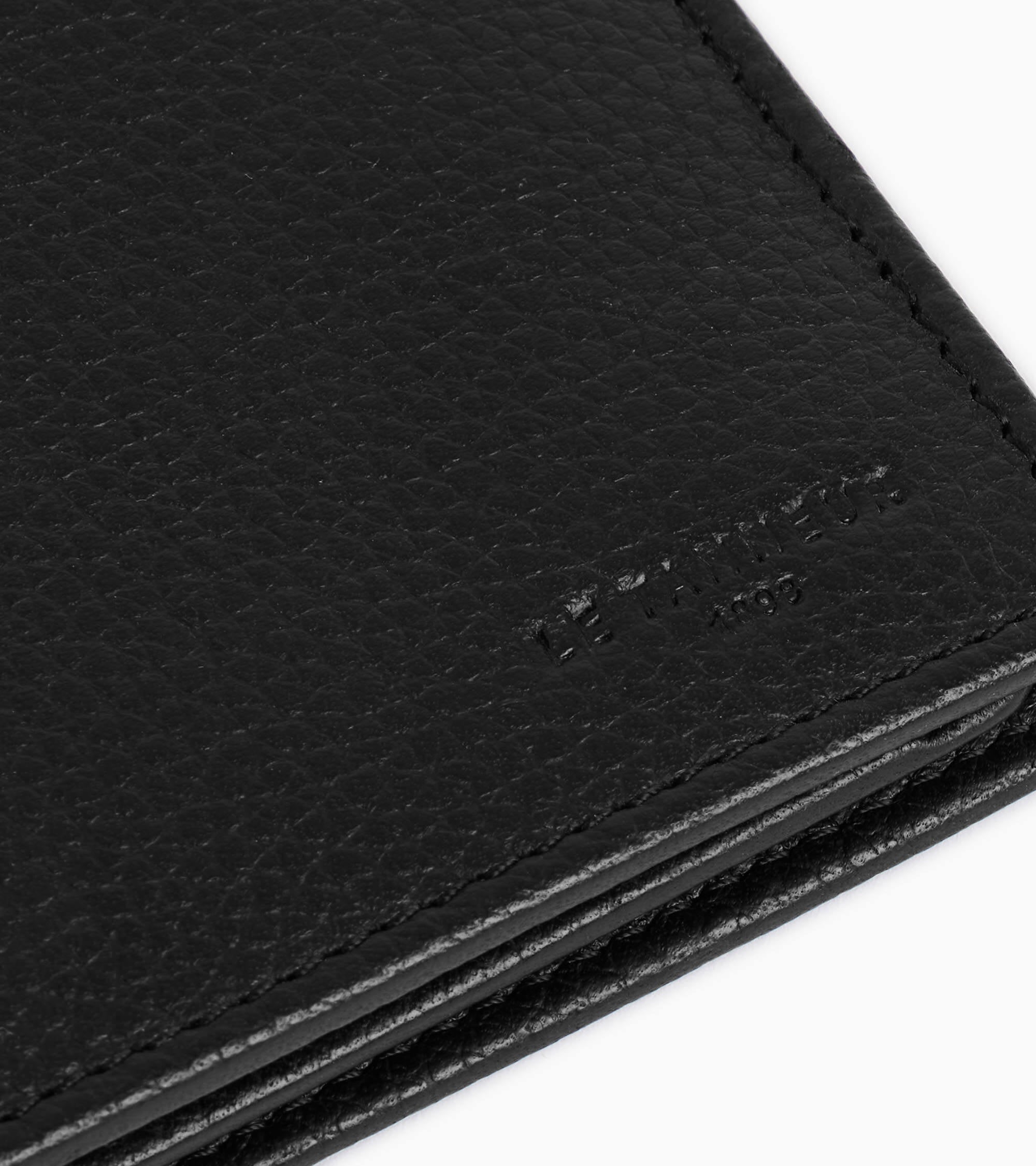 Cartera horizontal de 2 secciones con cremallera Charles de piel texturizada