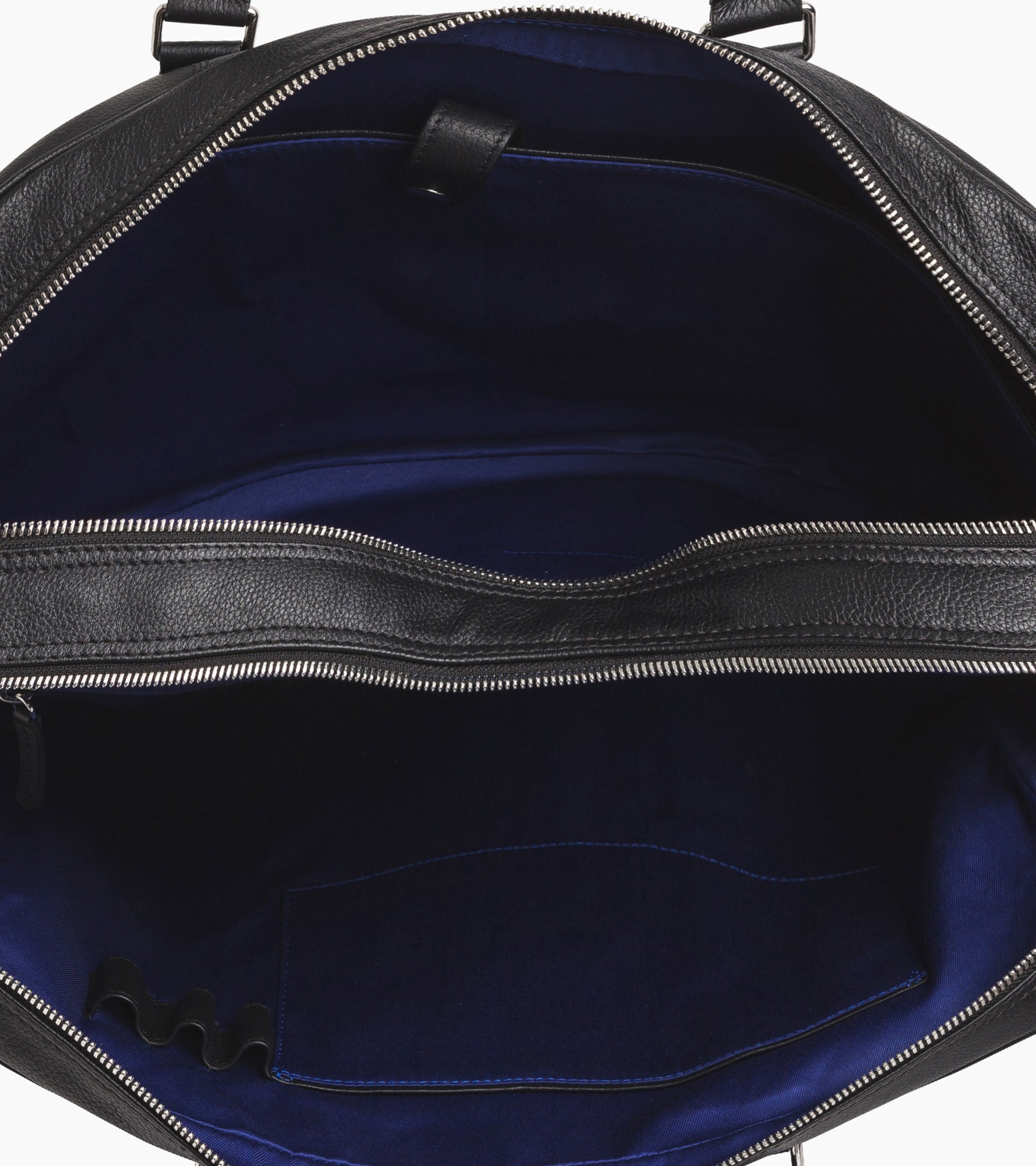 Portadocumentos de 17 Charles en cuero granulado con 2 bolsillos con cremallera