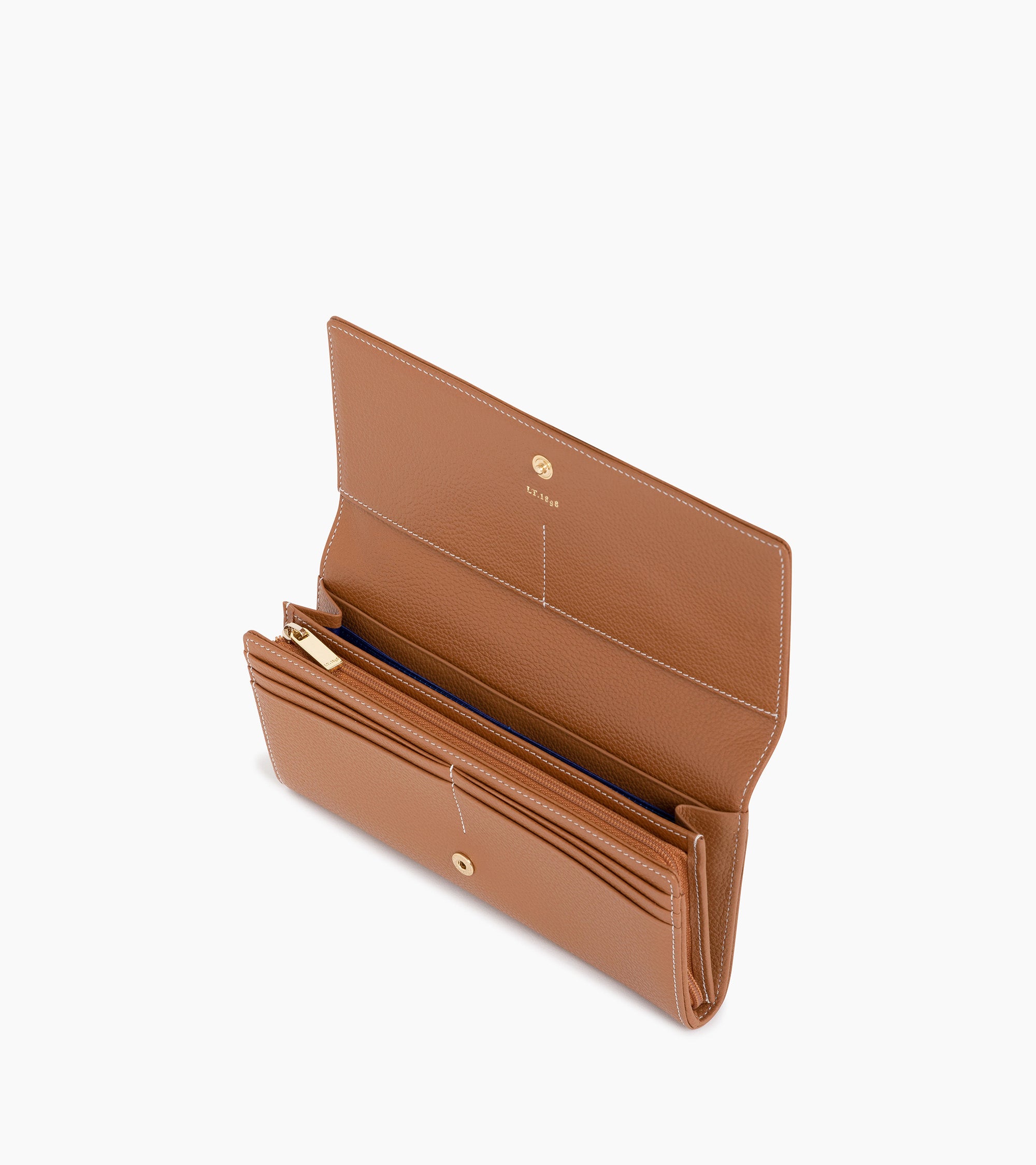 Emilie zipped travel companion in pebbled leather