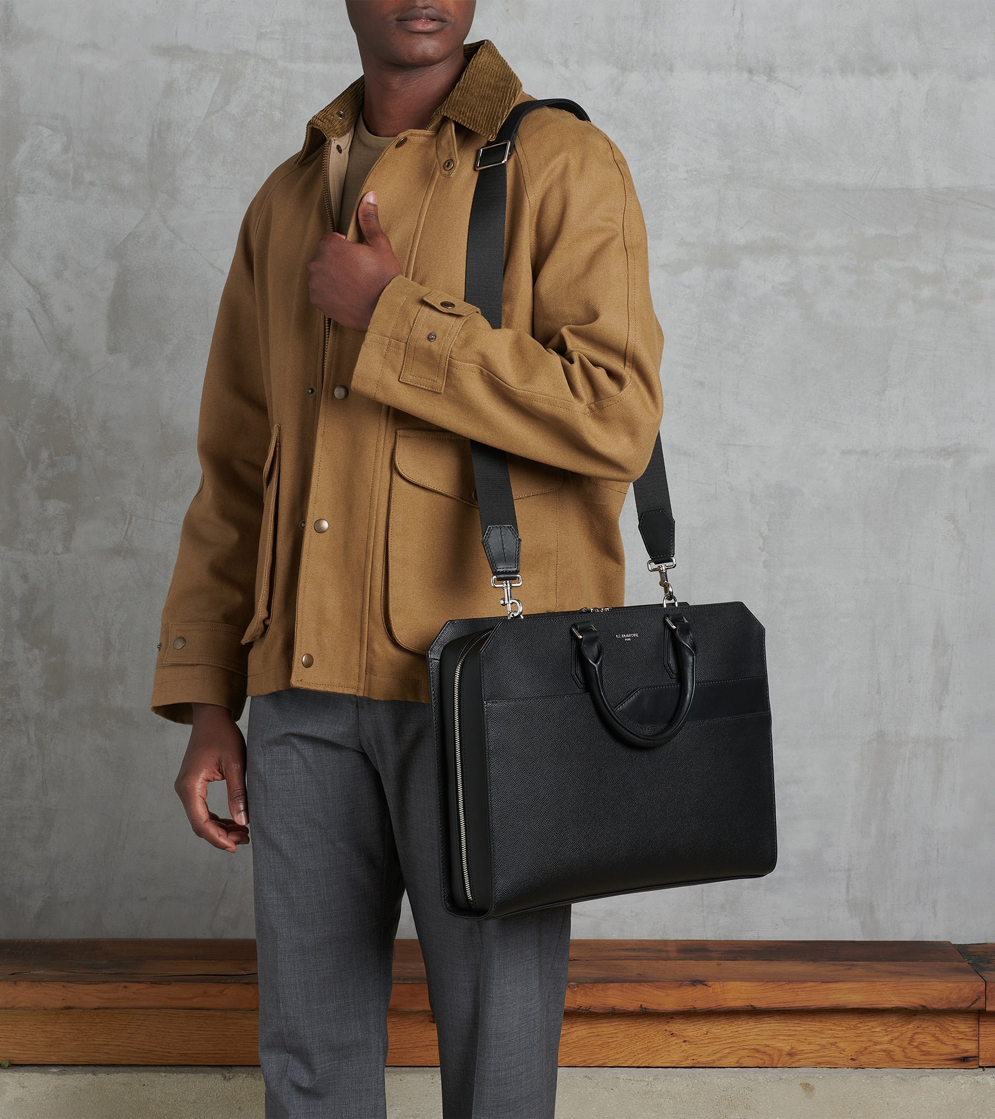 Porte documents 15 Gaston en cuir grain croisé