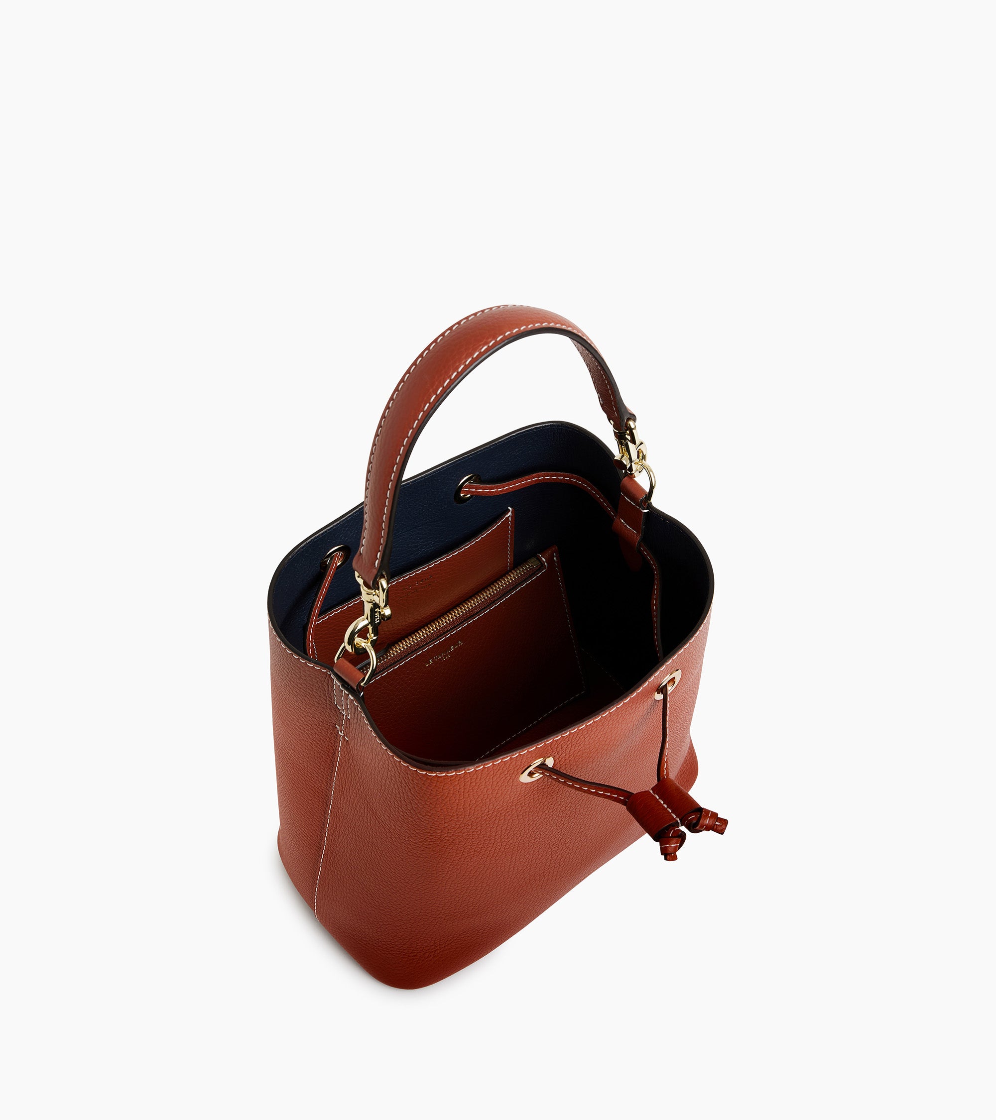 Louise bucket bag in pebbled leather