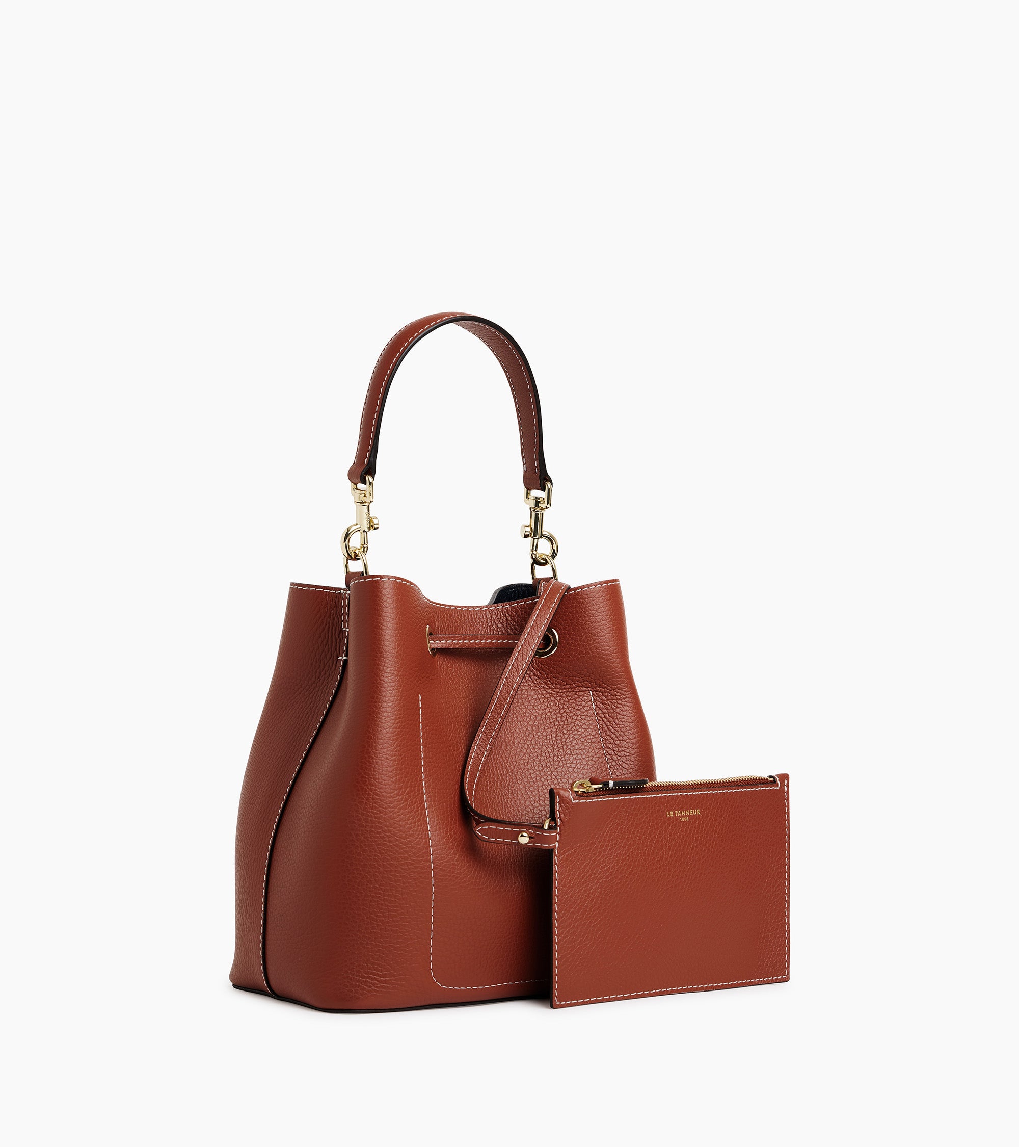 Louise bucket bag in pebbled leather