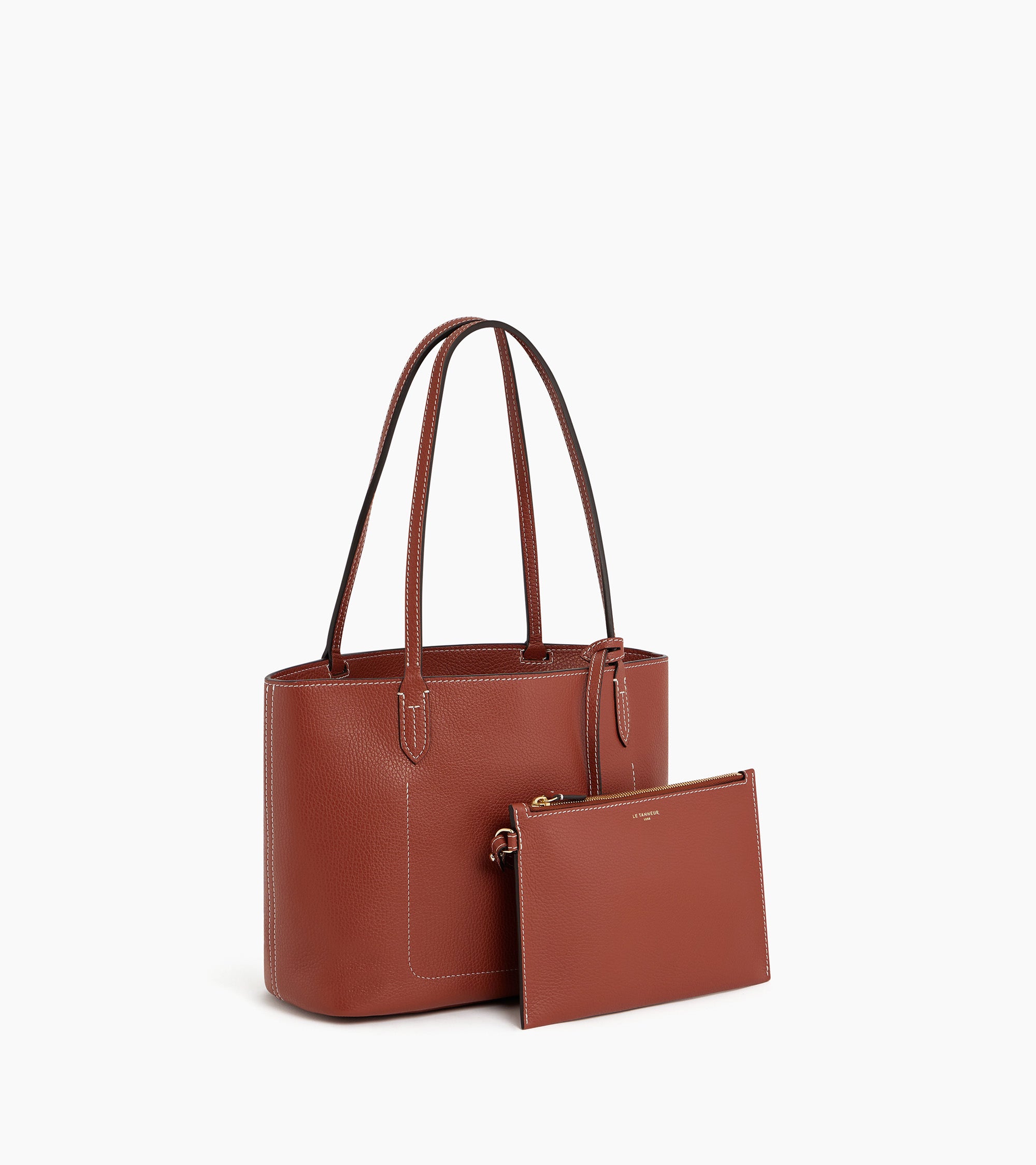 Louise small tote bag in pebbled leather