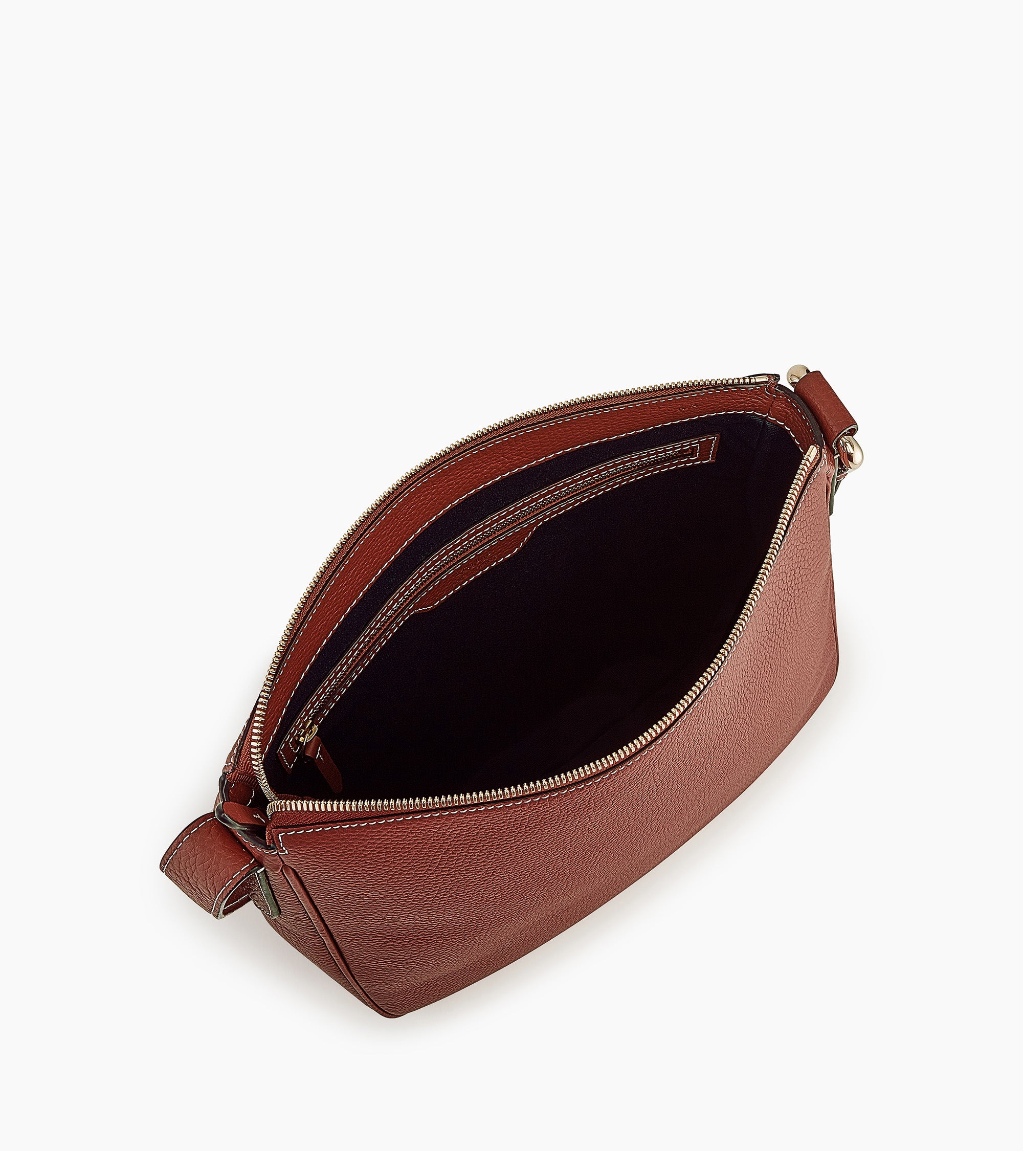 Bolso hobo de tamaño medio Madeleine en cuero de ternero graneado