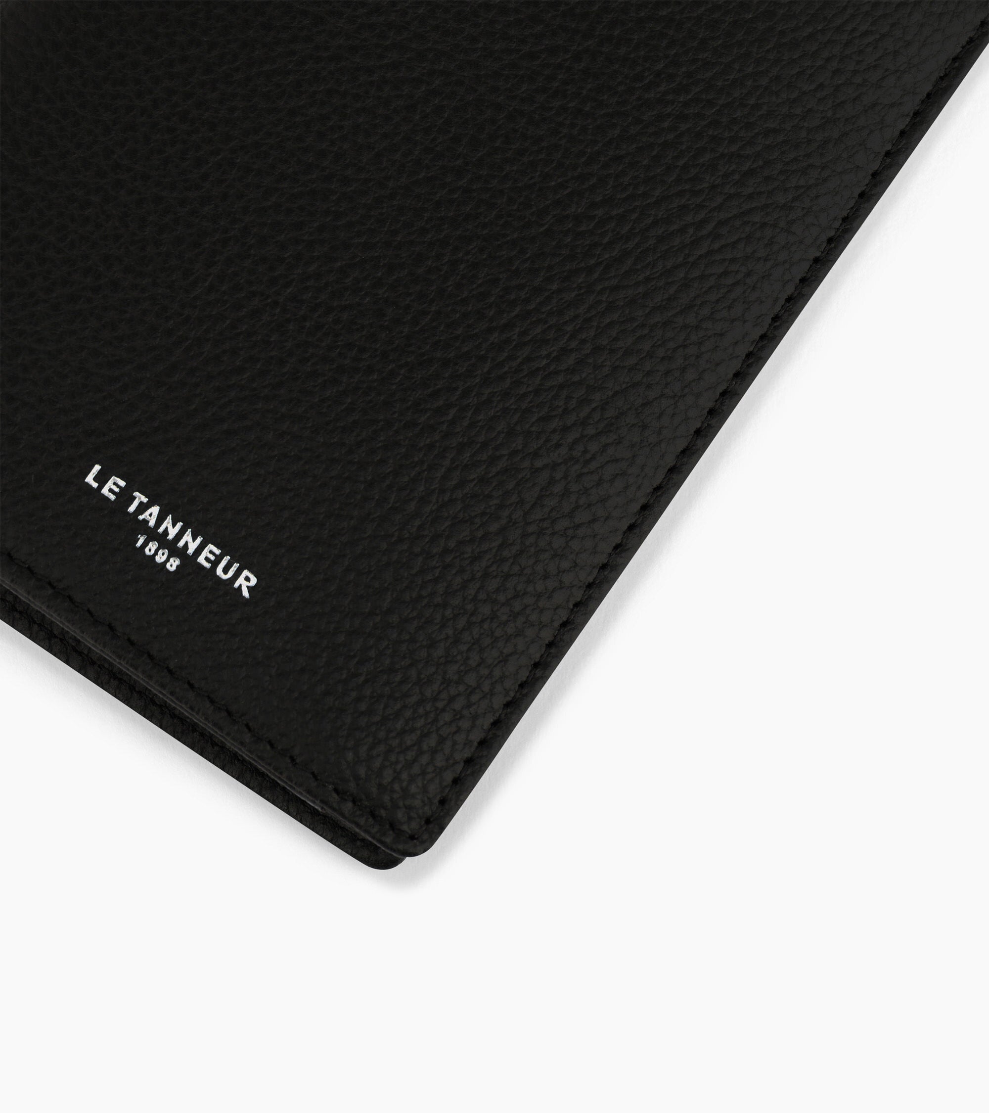 Cartera vertical con cremallera de 2 secciones Emile de piel texturizada