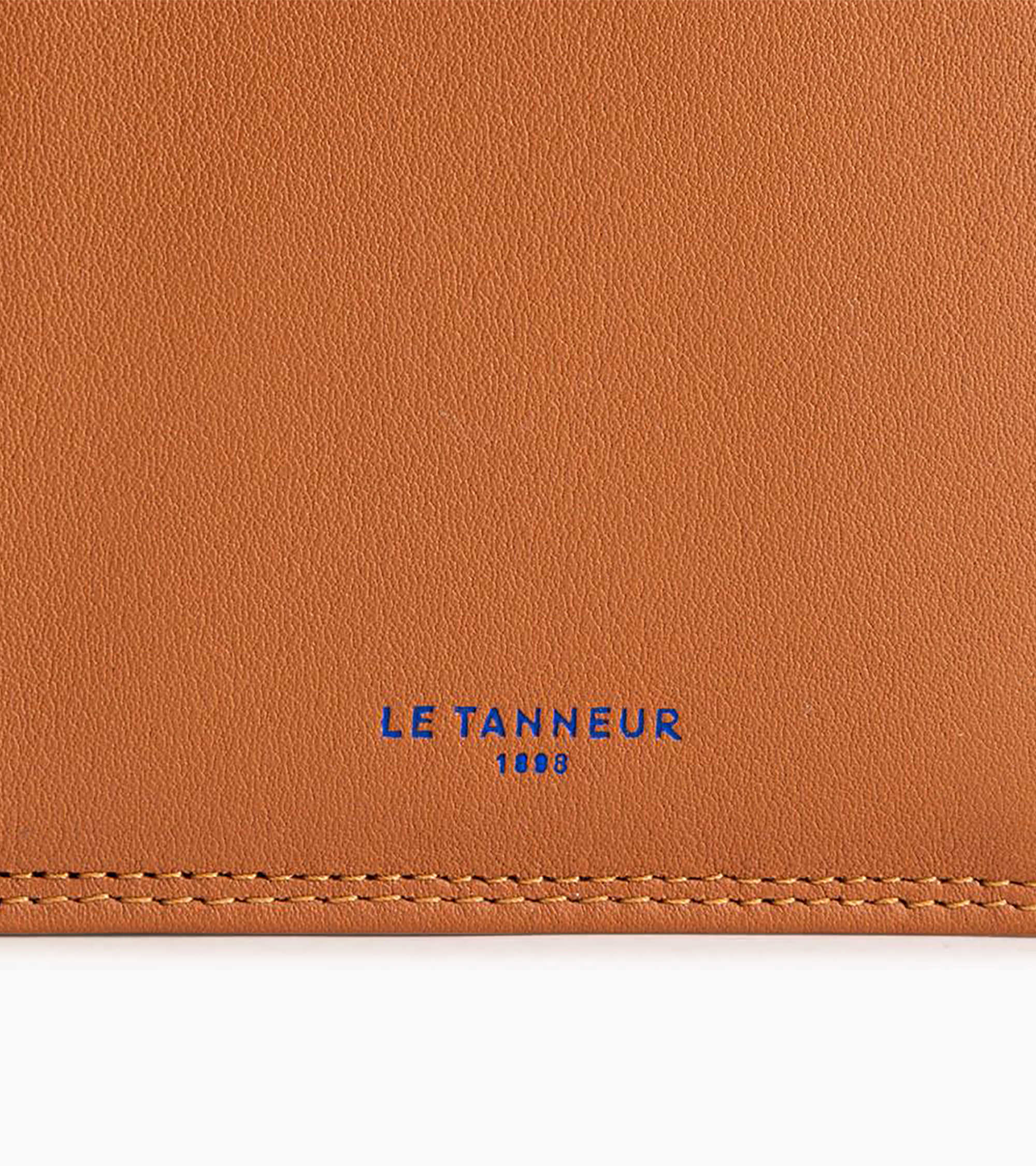 Cartera vertical grande con cremallera de 2 secciones Martin de piel lisa