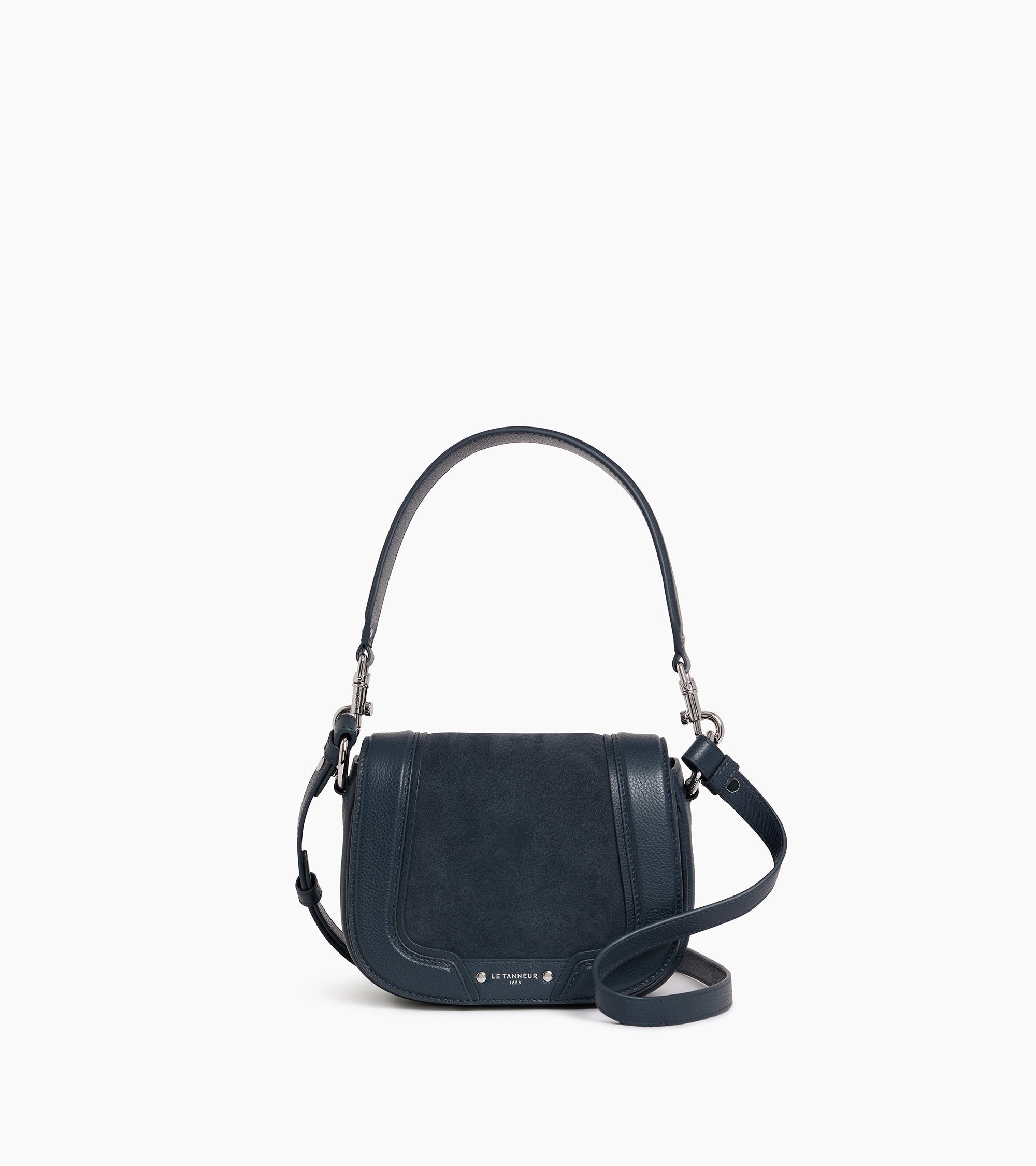 Ella small crossbody bag in grained leather and nubuck