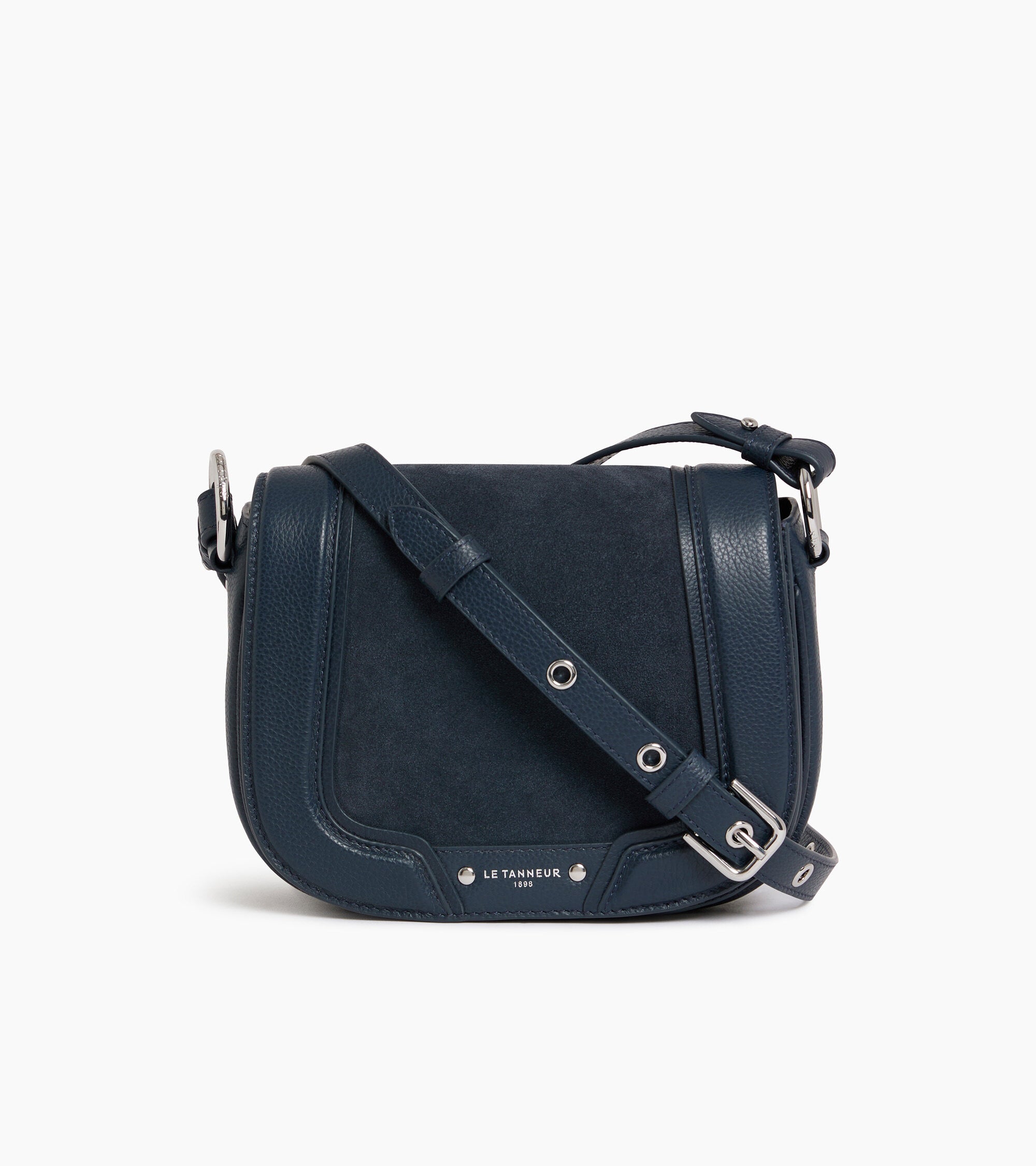 Ella small crossbody bag in grained leather and nubuck