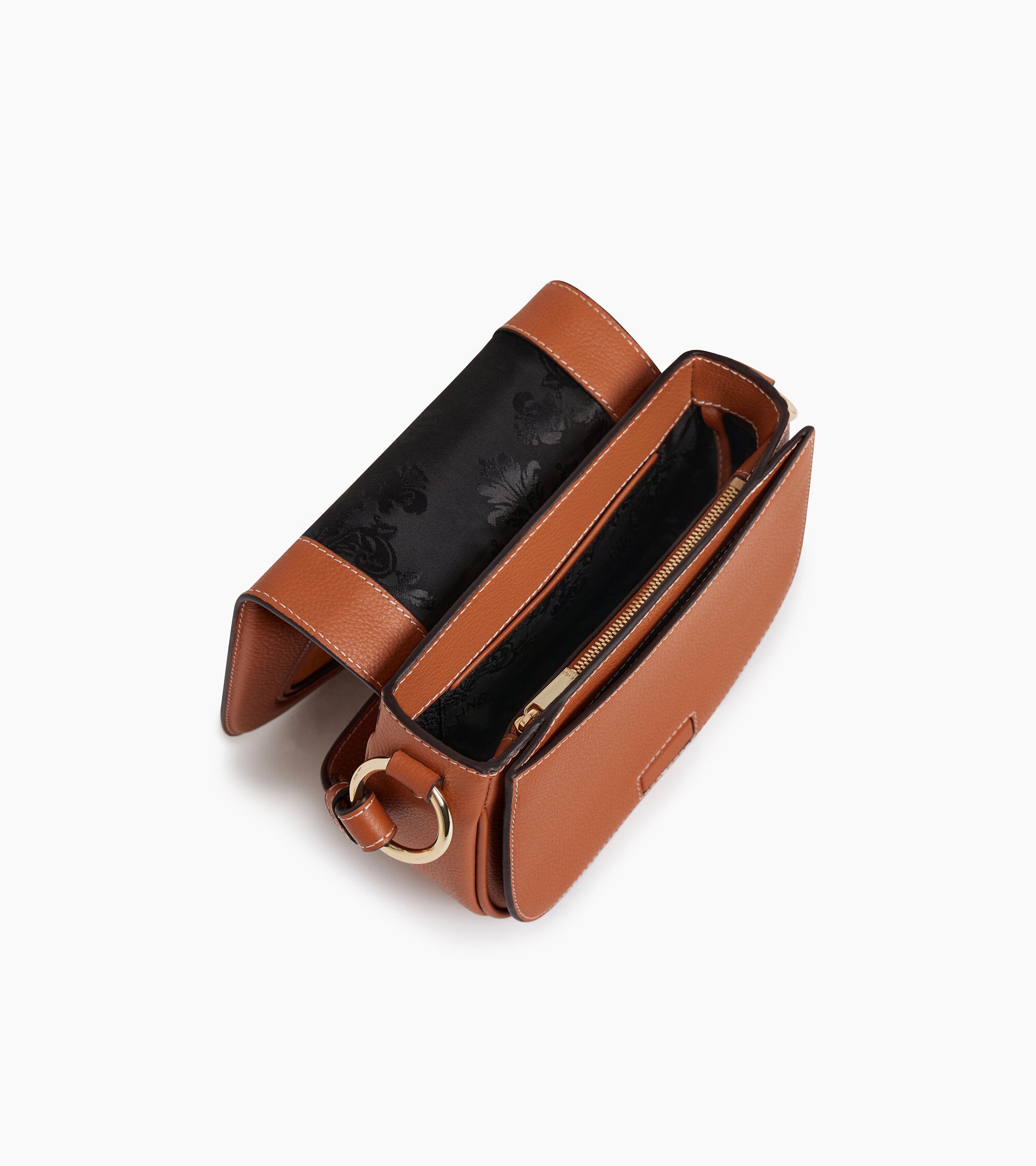 Ella small crossbody bag in grained leather and nubuck