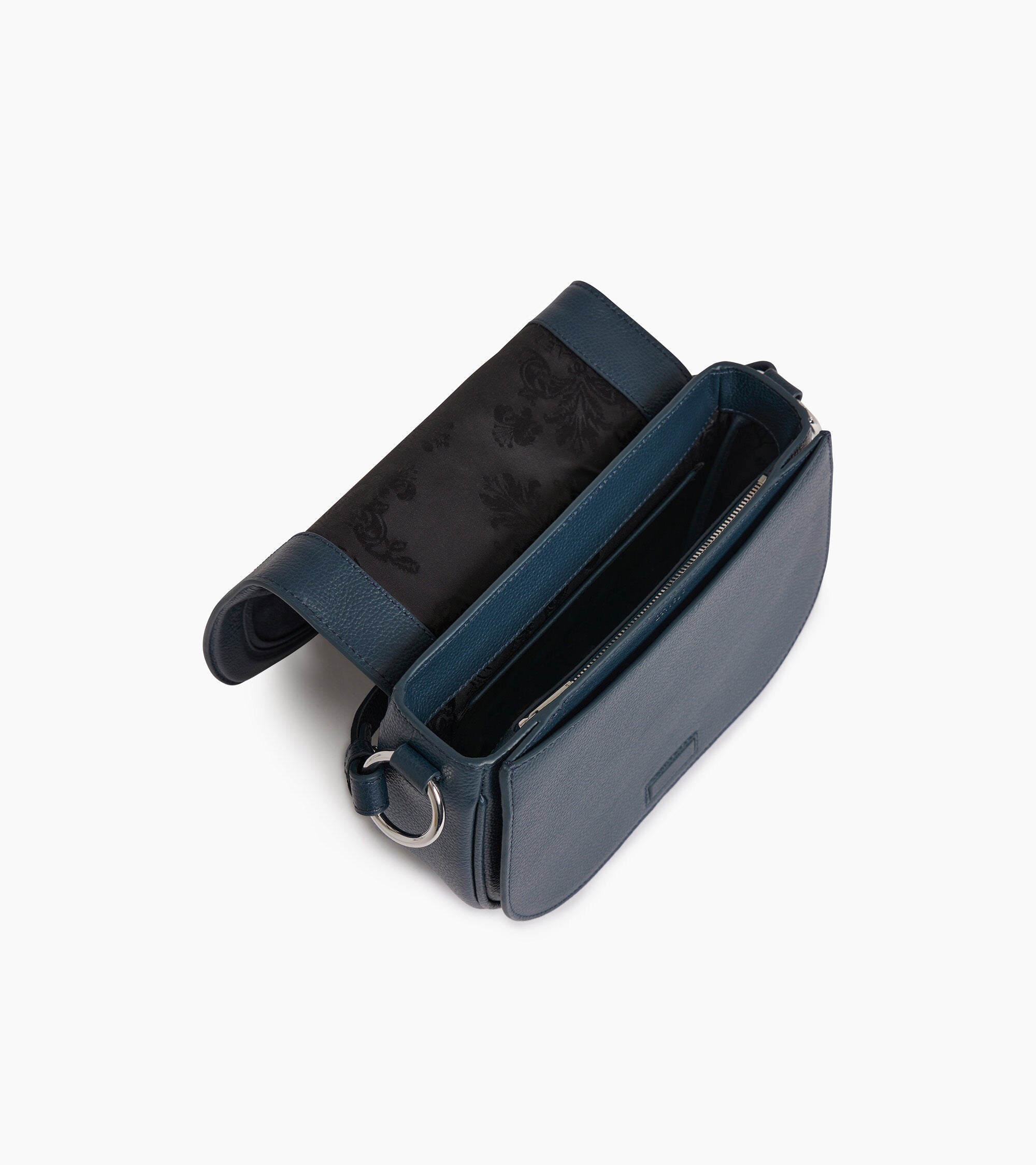 Bolso bandolera mediano modelo Ella de piel texturizada y nobuk