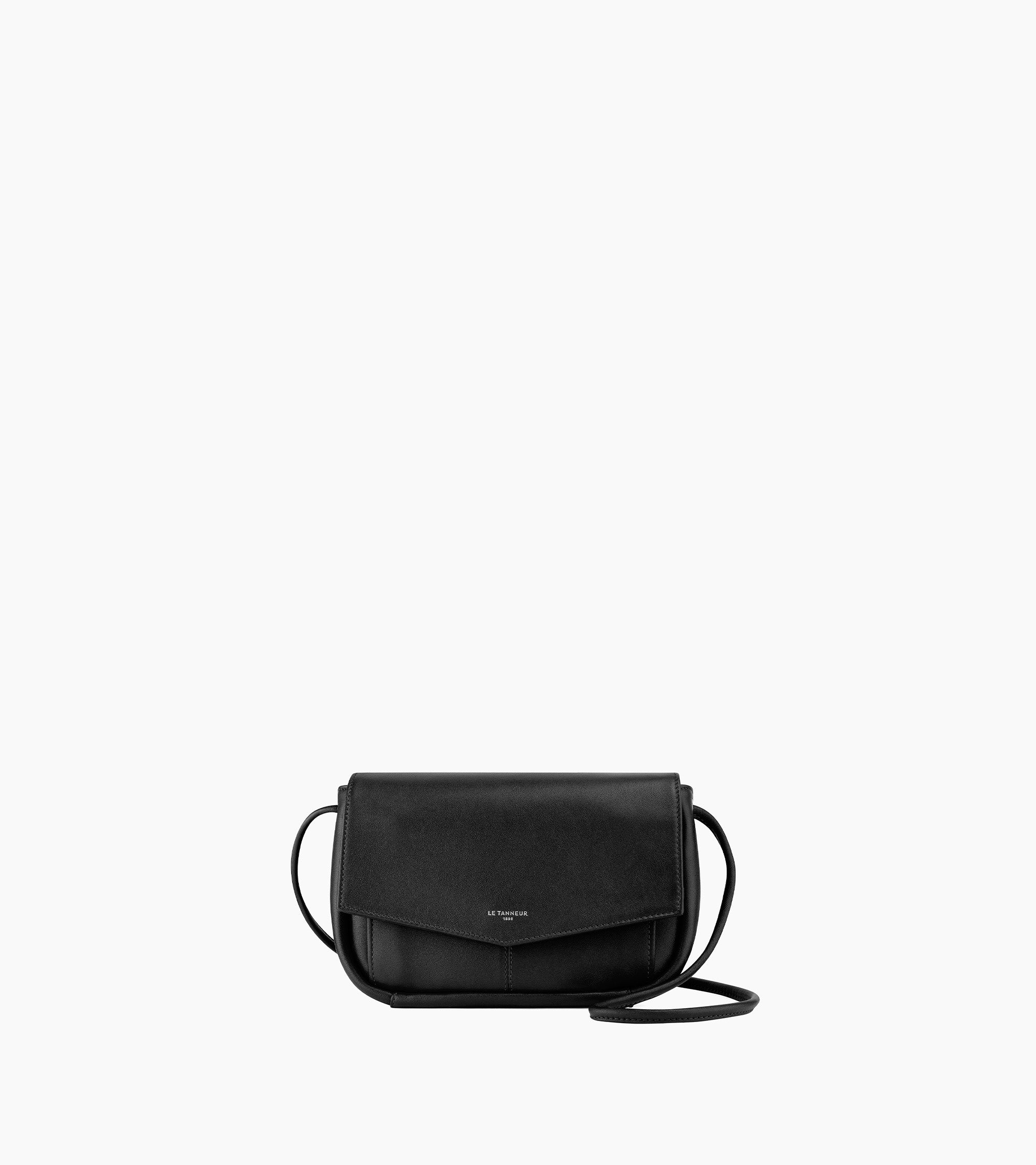 Charlotte smooth leather clutch bag with removable shoulder strap
