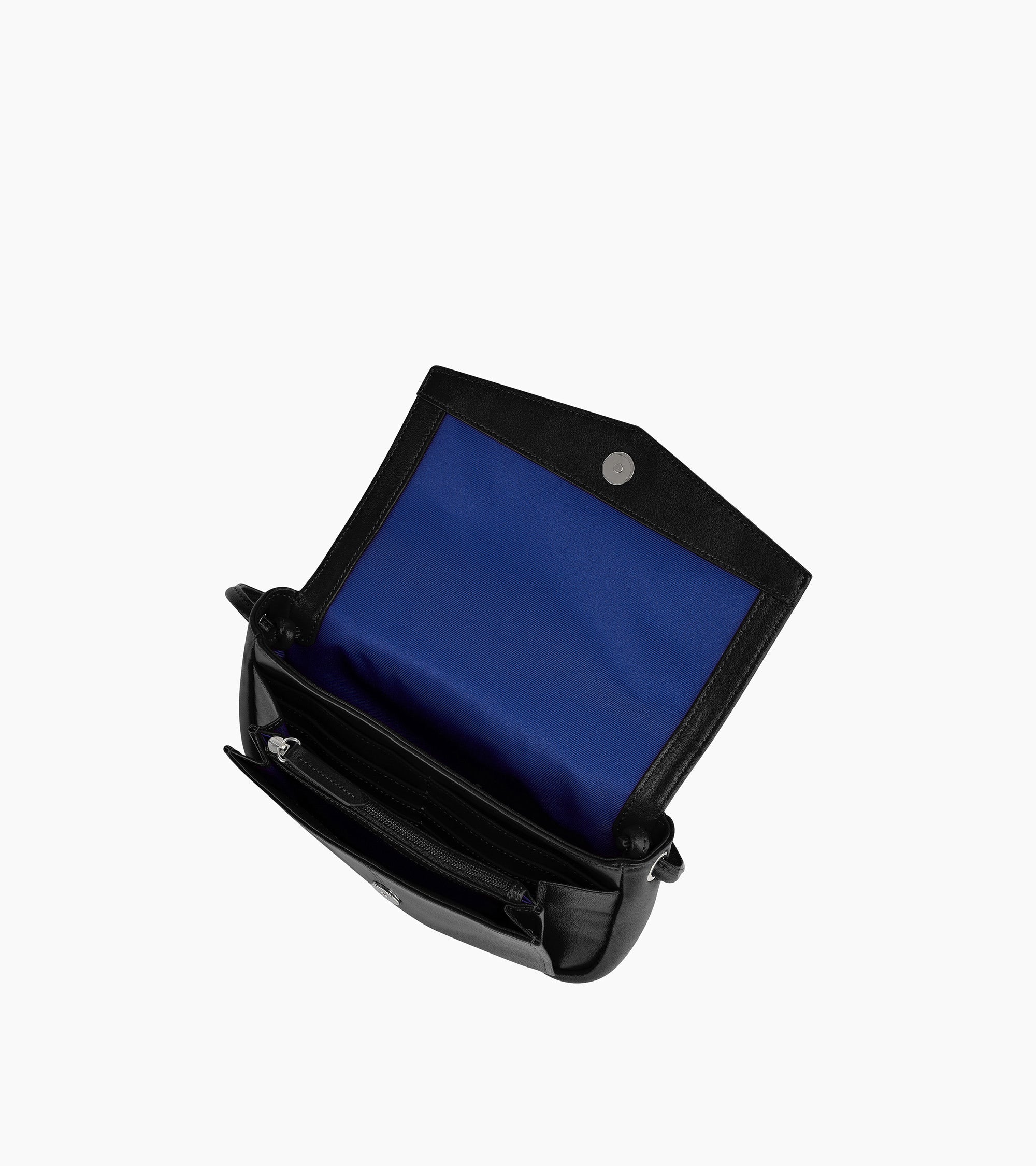 Charlotte smooth leather clutch bag with removable shoulder strap