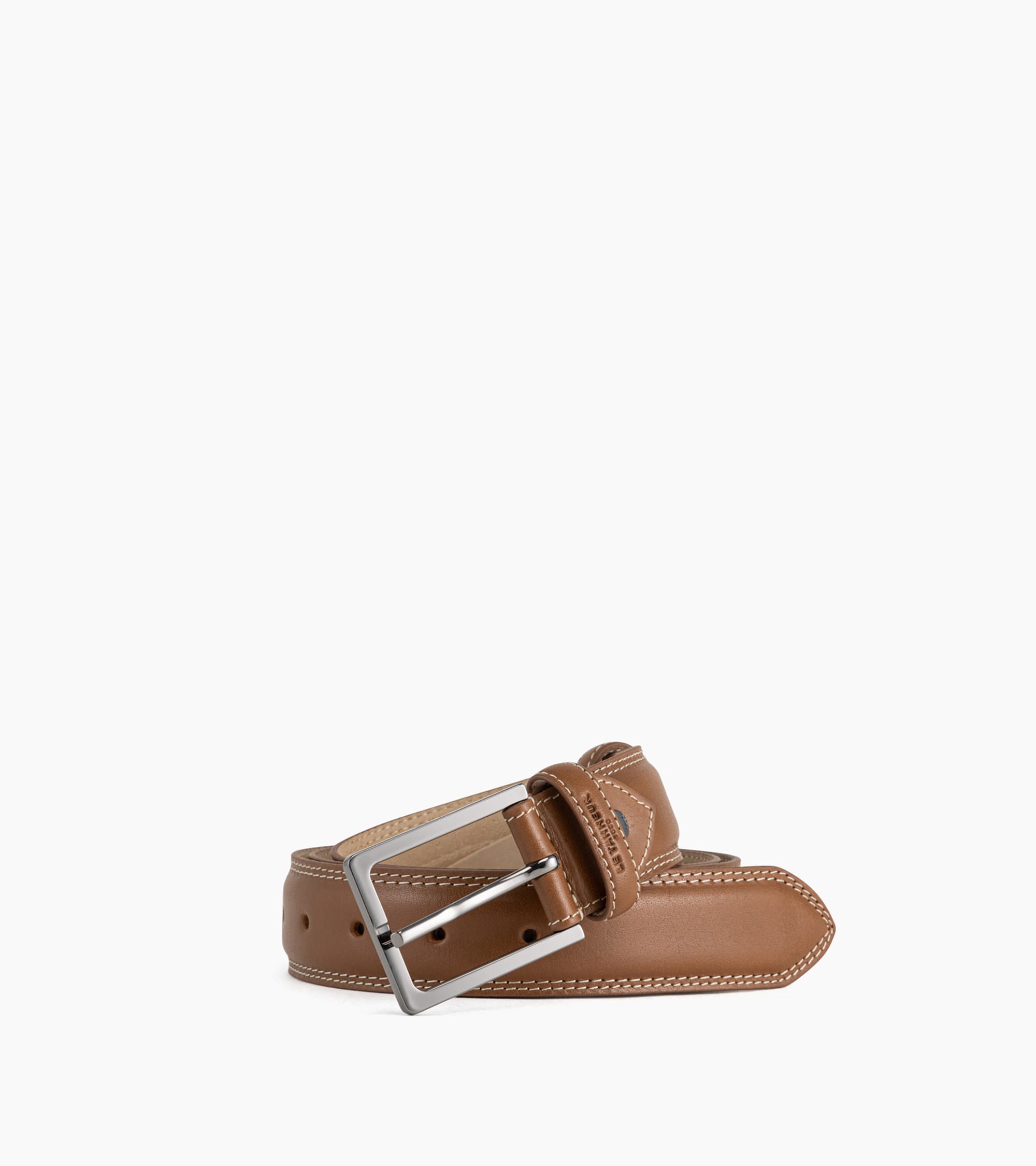 Cinturón de hombre con hebilla cuadrada Martin de piel lisa