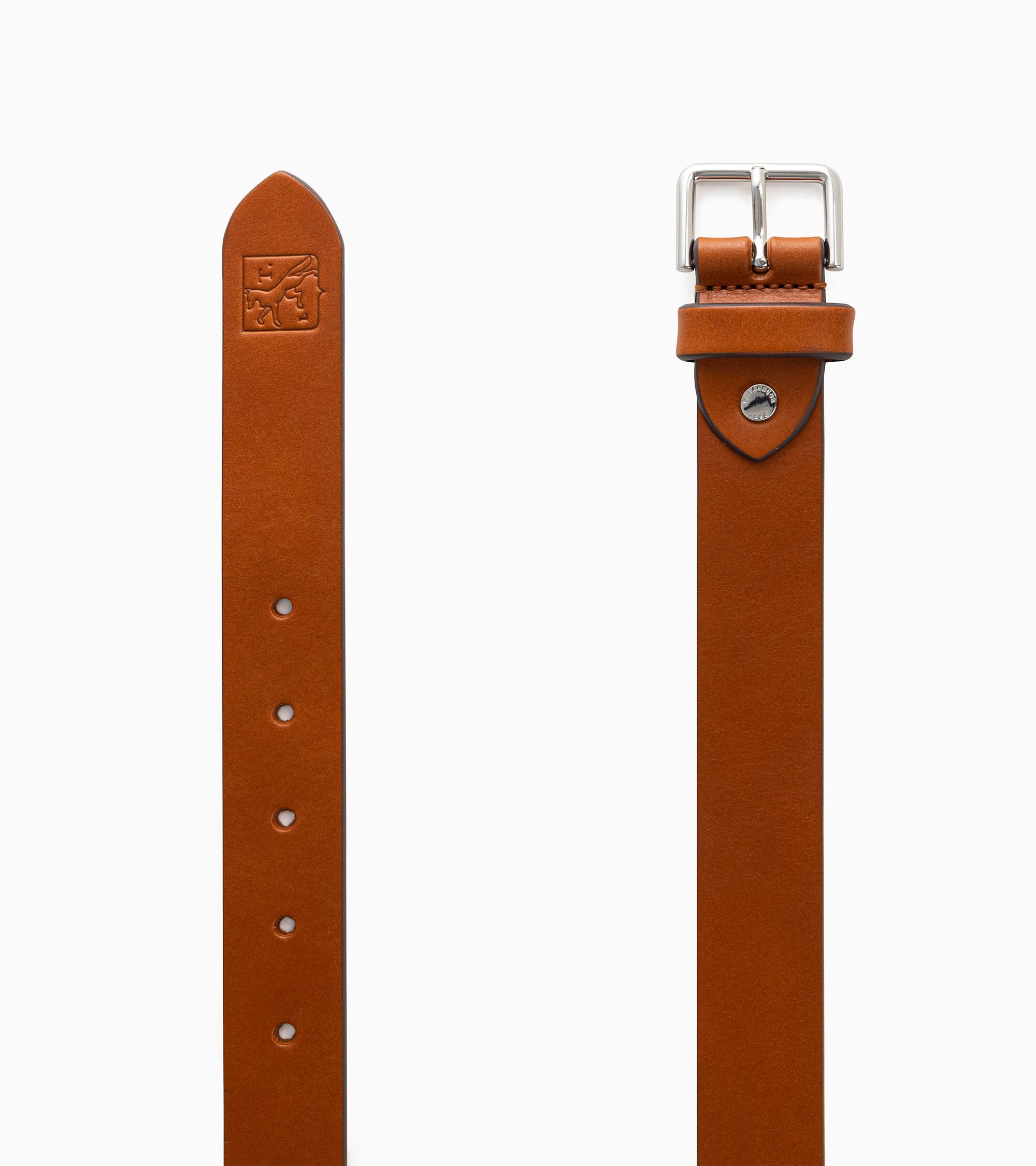 Cinturón de hombre con hebilla cuadrada de piel lisa