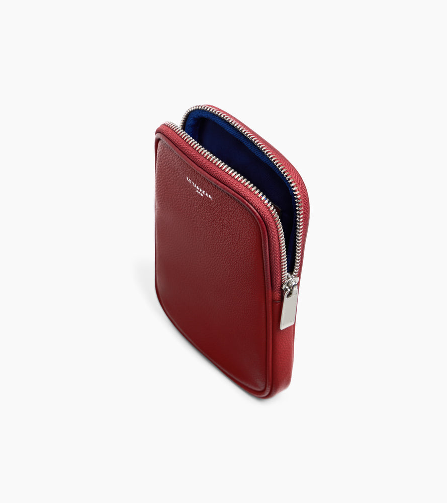 Etui téléphone en cuir grainé