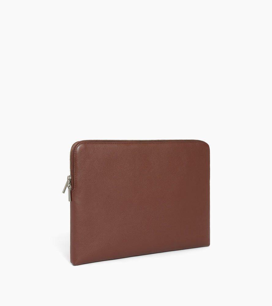 14" laptop sleeve in grained leather
