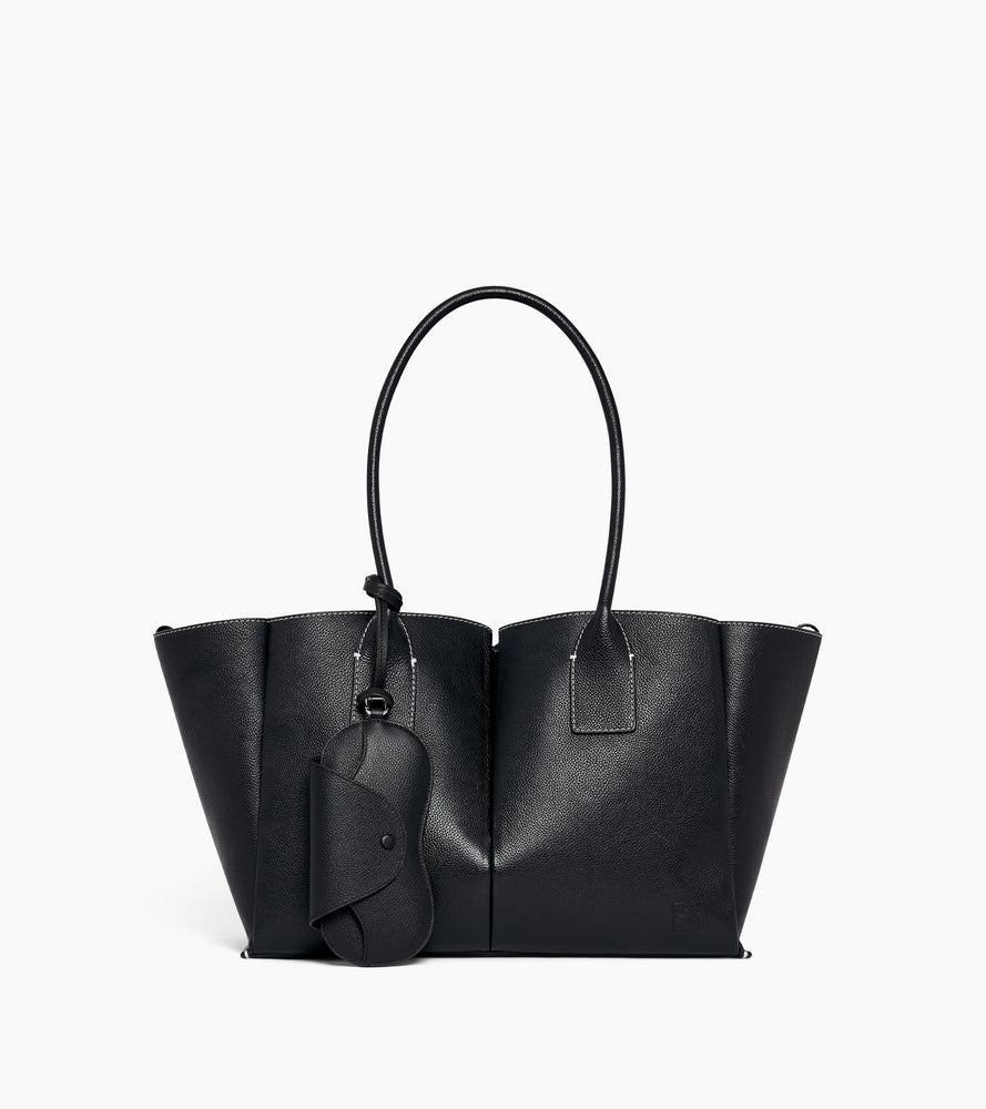 Estuche para gafas con abalorios de cuero granulado