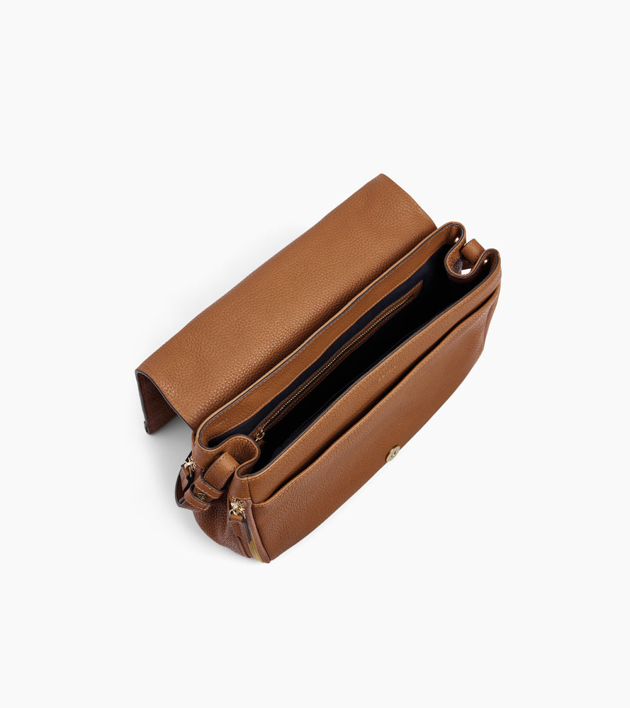 Sac bandoulière moyen modèle Aurore en cuir grainé