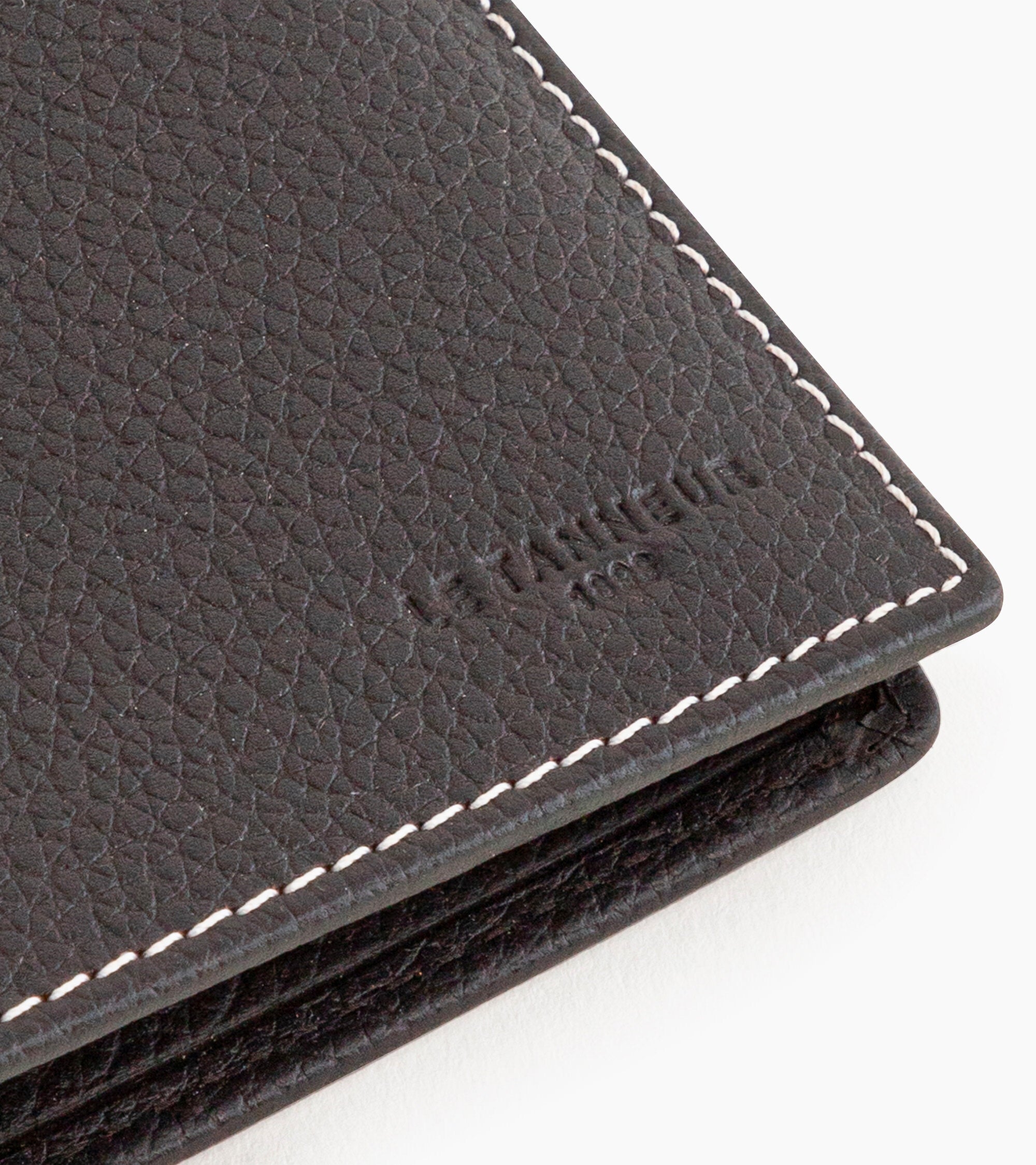 Gran cartera vertical de 2 secciones con cremallera de piel texturizada