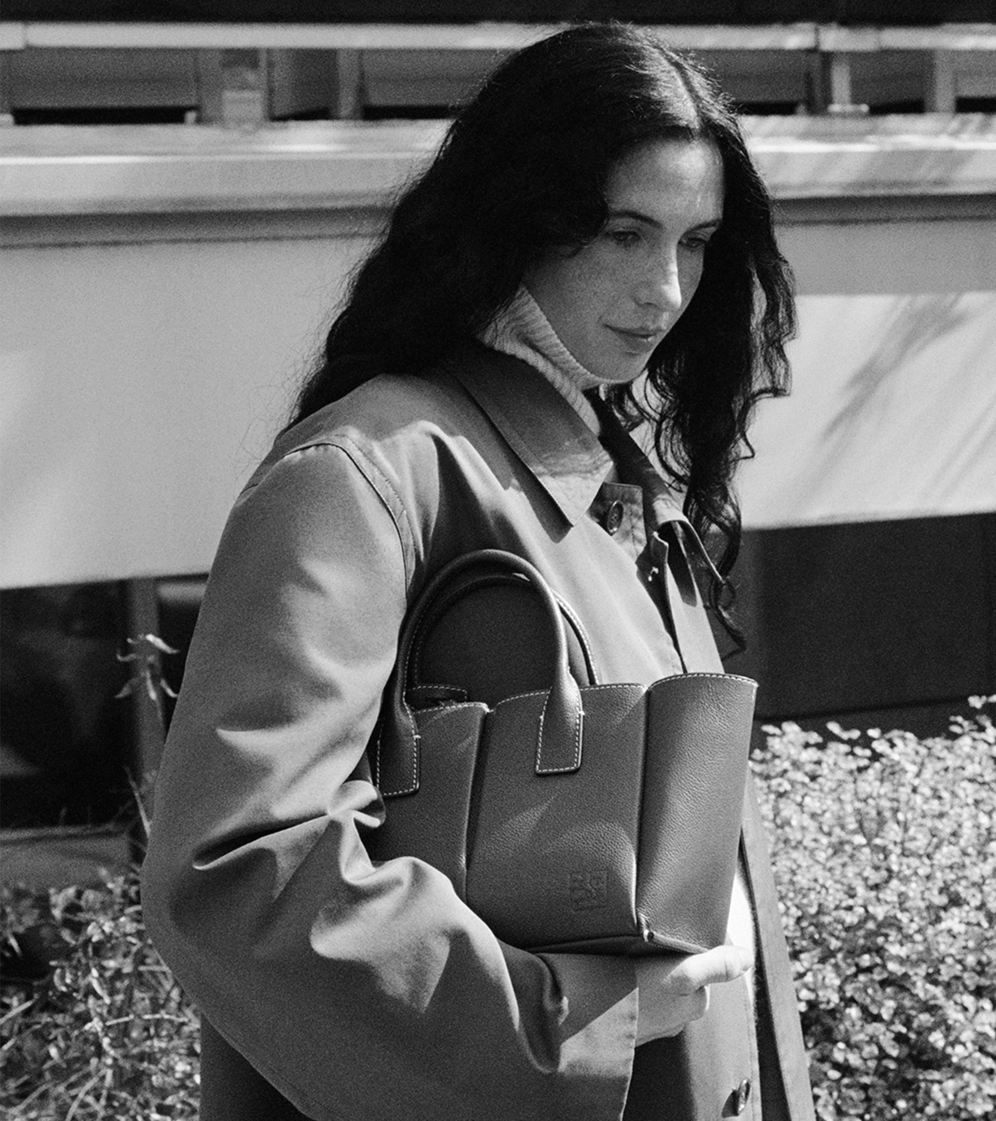 Small Elena handbag in pebbled leather