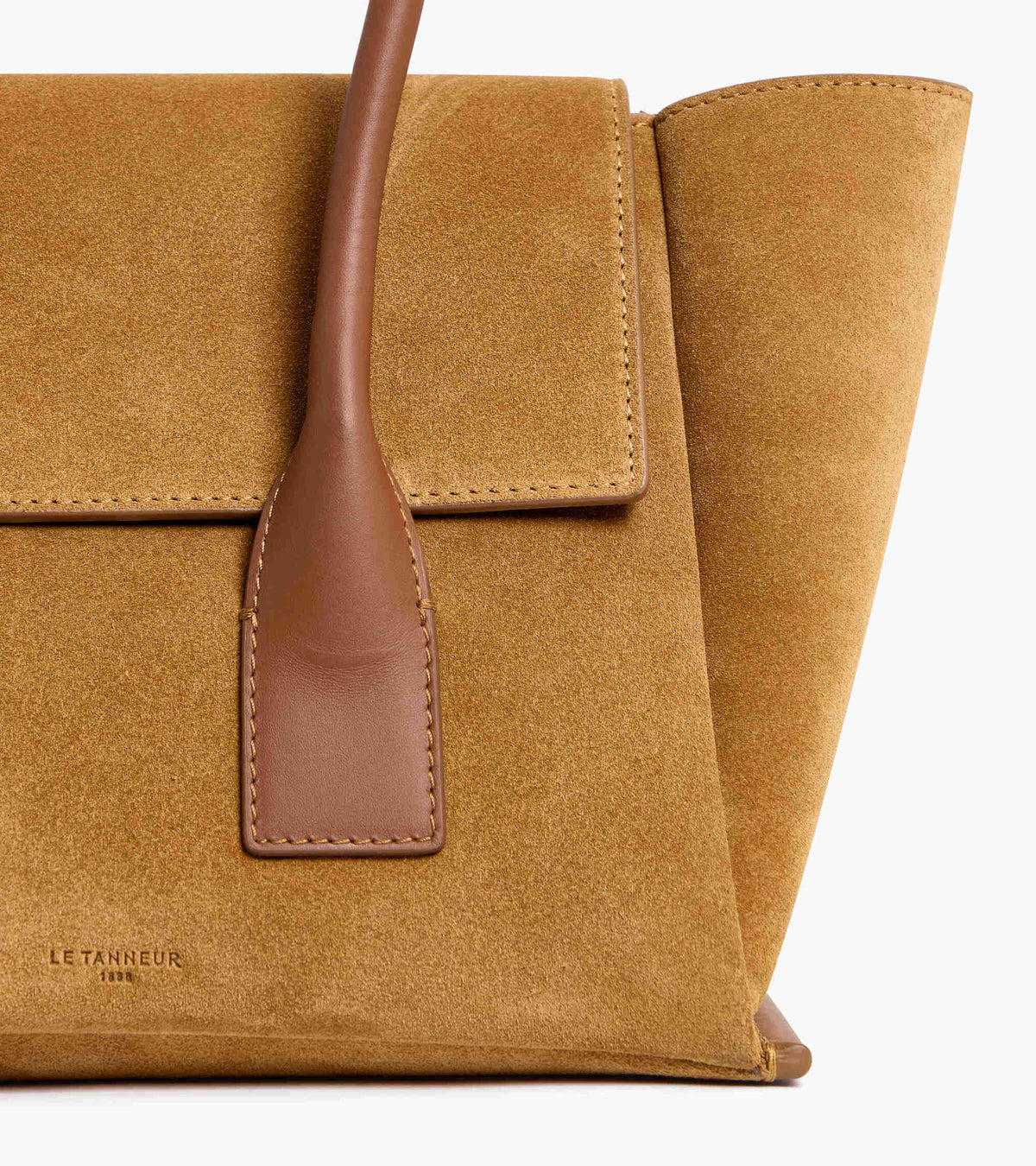 Sac cabas moyen modèle à rabat Elena en refente de velours
