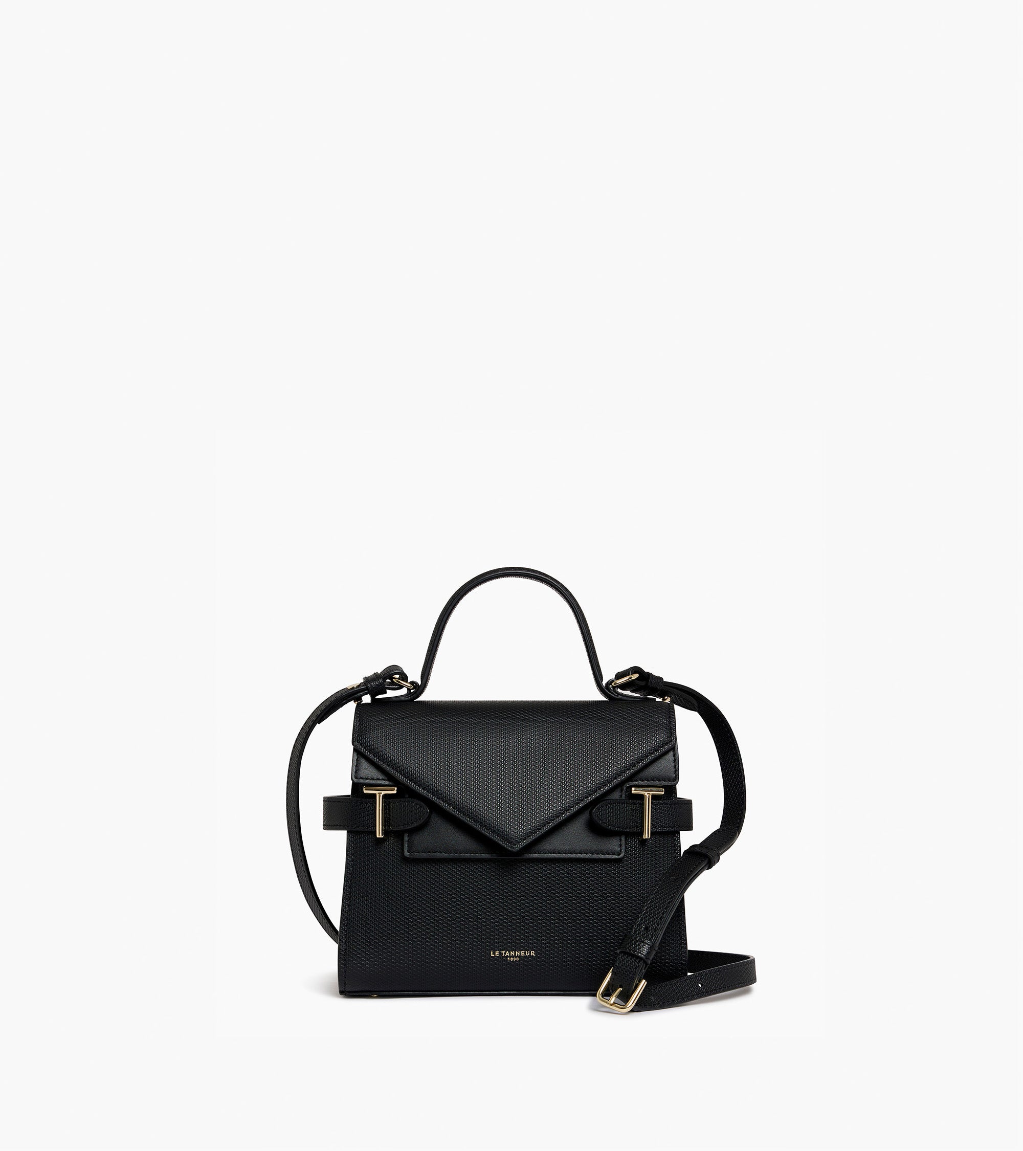 Bolso de mano pequeño Emilie de piel signature T con doble solapa