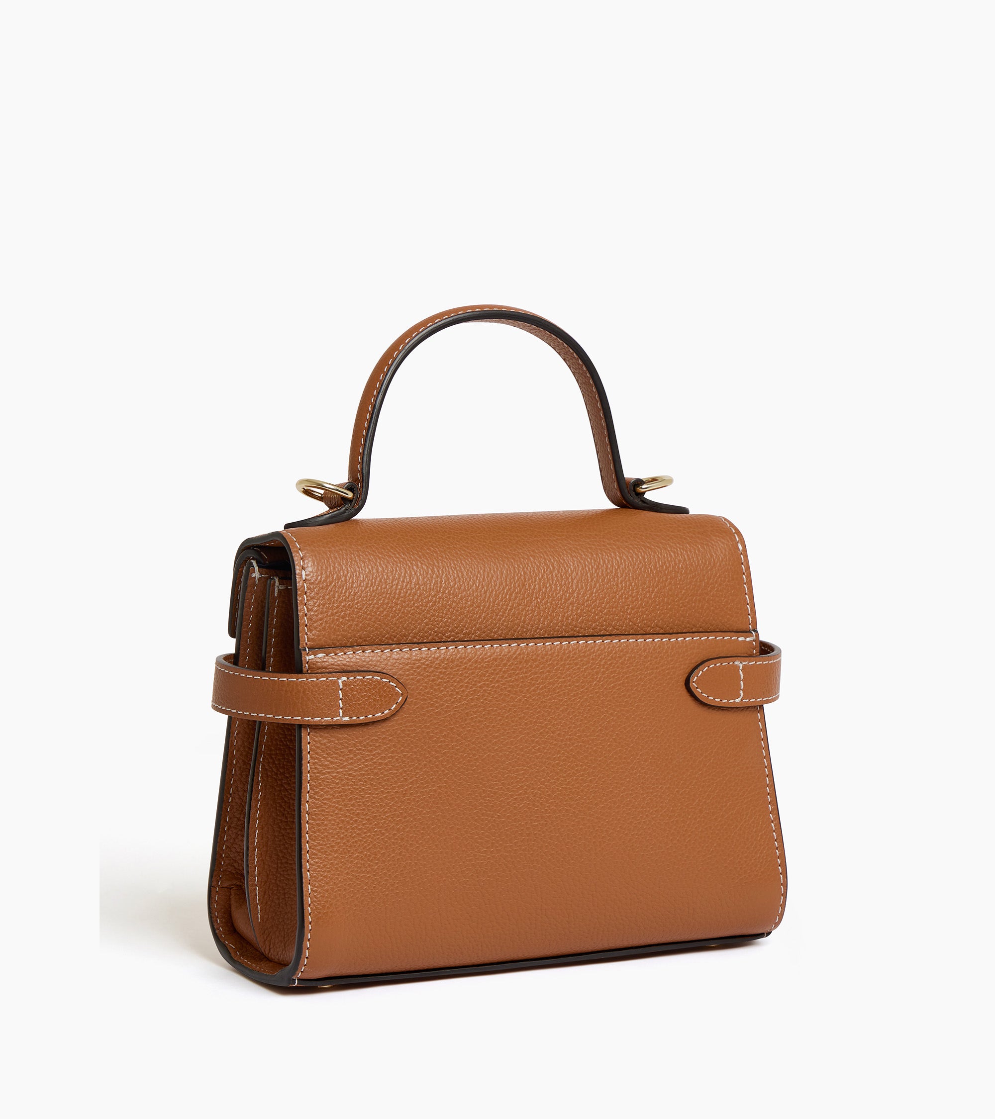 Bolso de mano pequeño Emilie de piel texturizada con doble solapa