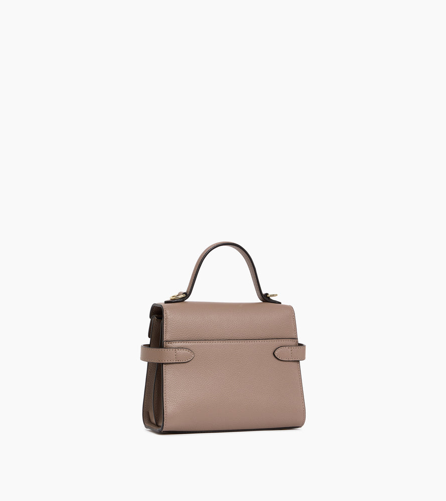 Bolso de mano pequeño Emilie de piel texturizada con doble solapa