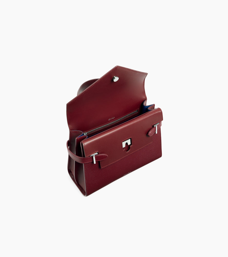 Bolso de mano mediano Emilie de piel signature T con doble solapa