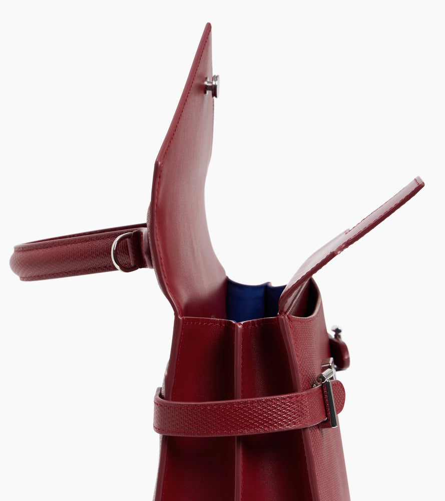 Bolso de mano mediano Emilie de piel signature T con doble solapa