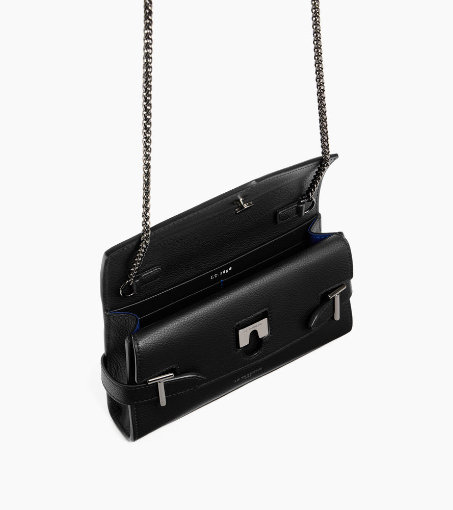 Bolso de mano Emilie con doble solapa y bandolera en piel granulada