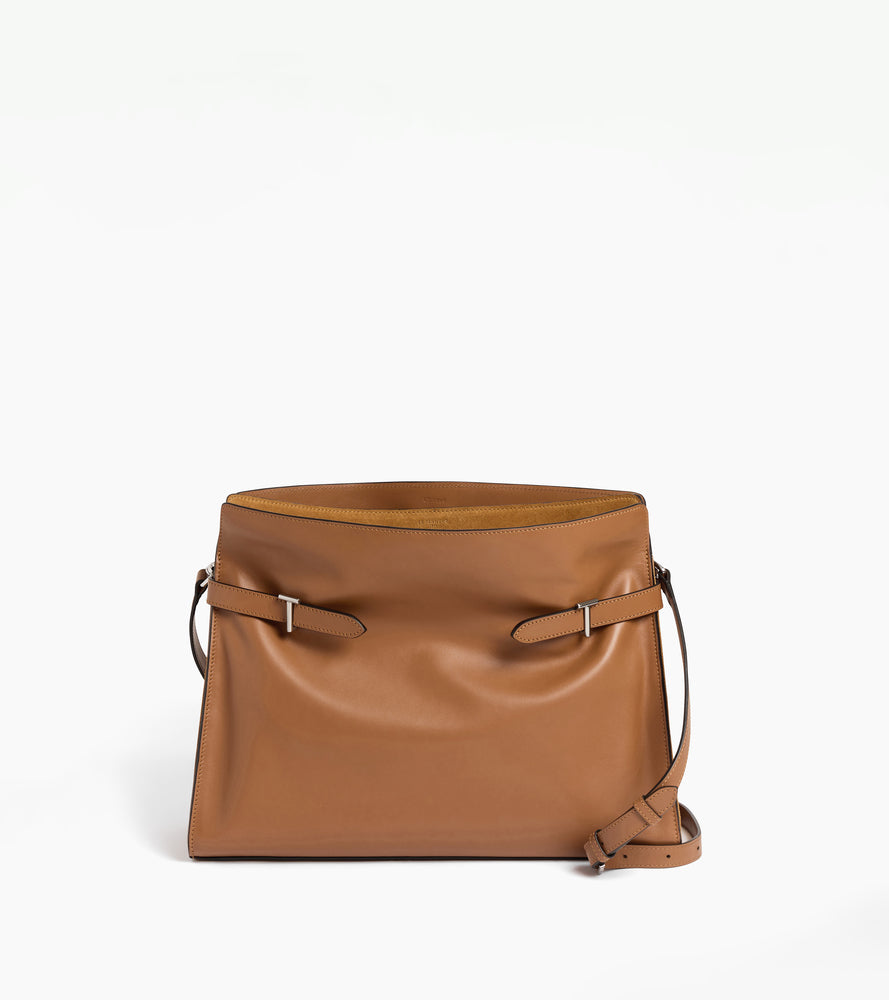 Sac porté épaule modèle maxi Emie en cuir lisse et nubuck