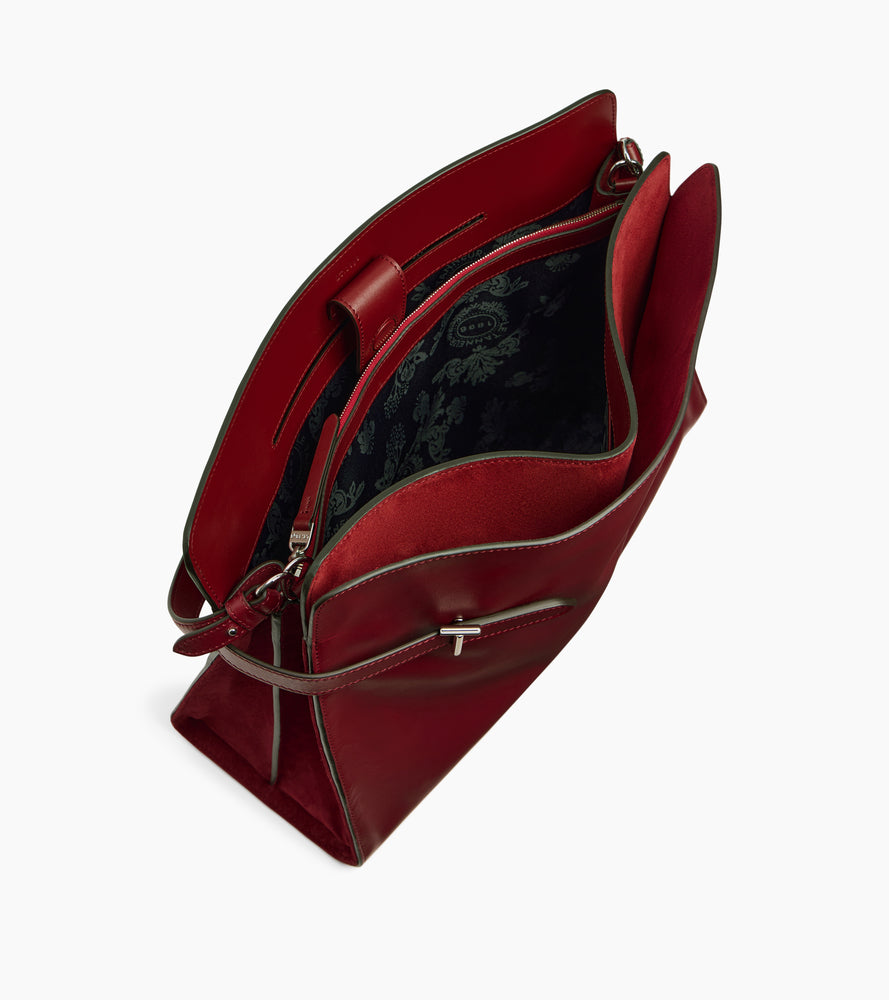 Emie maxi shoulderbag in smooth leather and nubuck