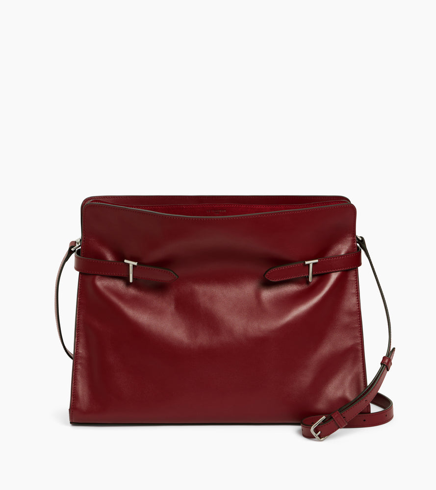 Emie maxi shoulderbag in smooth leather and nubuck