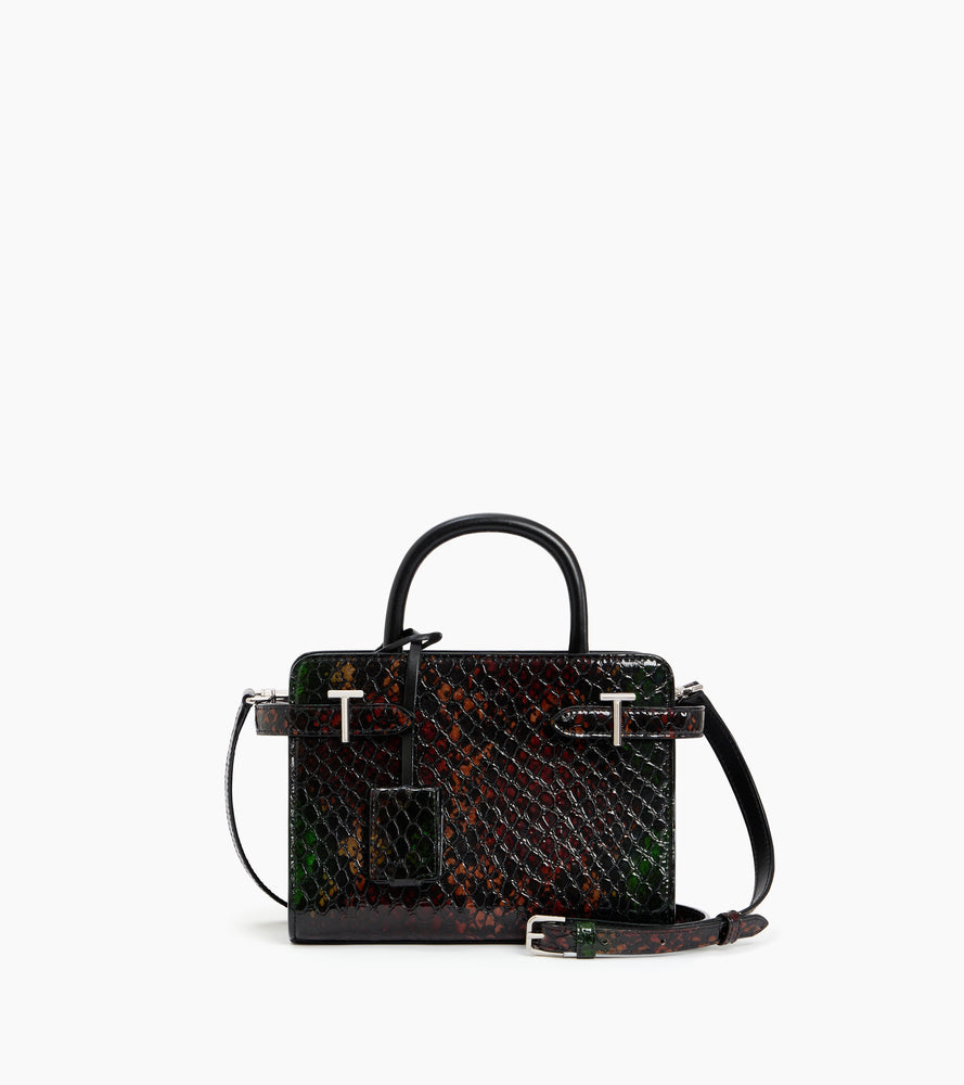 Emilie small handbag in python-effect leather
