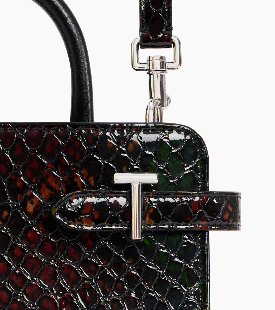 Emilie small handbag in python-effect leather