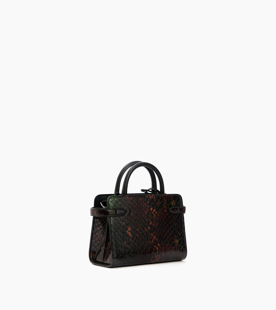 Emilie small handbag in python-effect leather