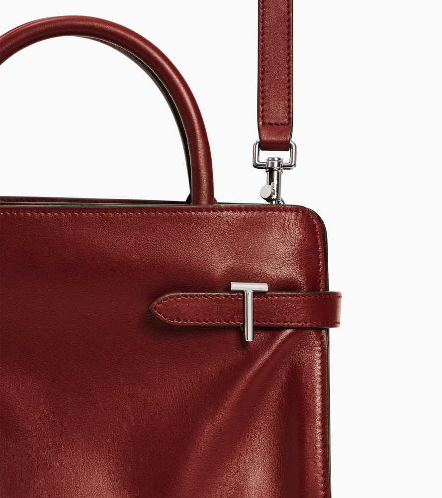 Emie medium handbag in smooth leather and nubuck