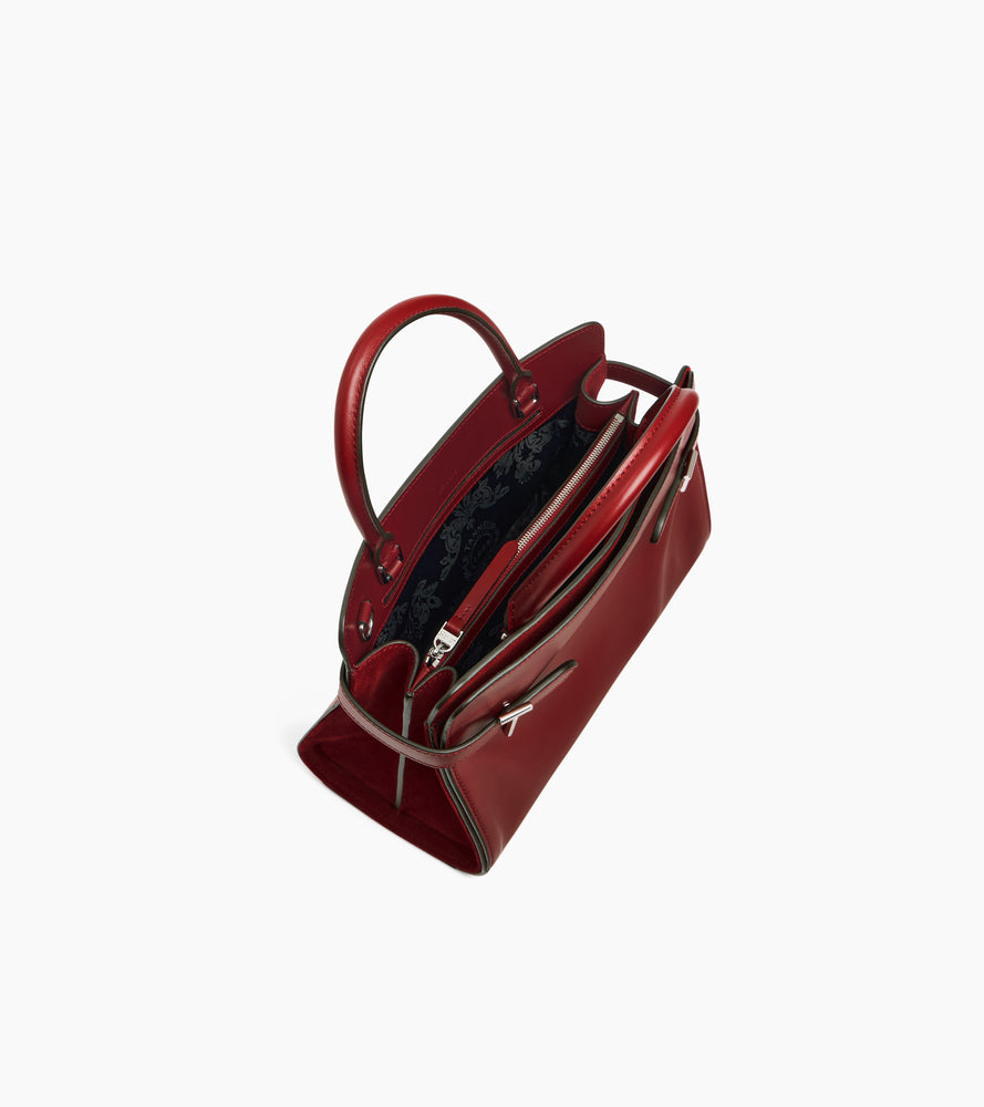 Emie medium handbag in smooth leather and nubuck