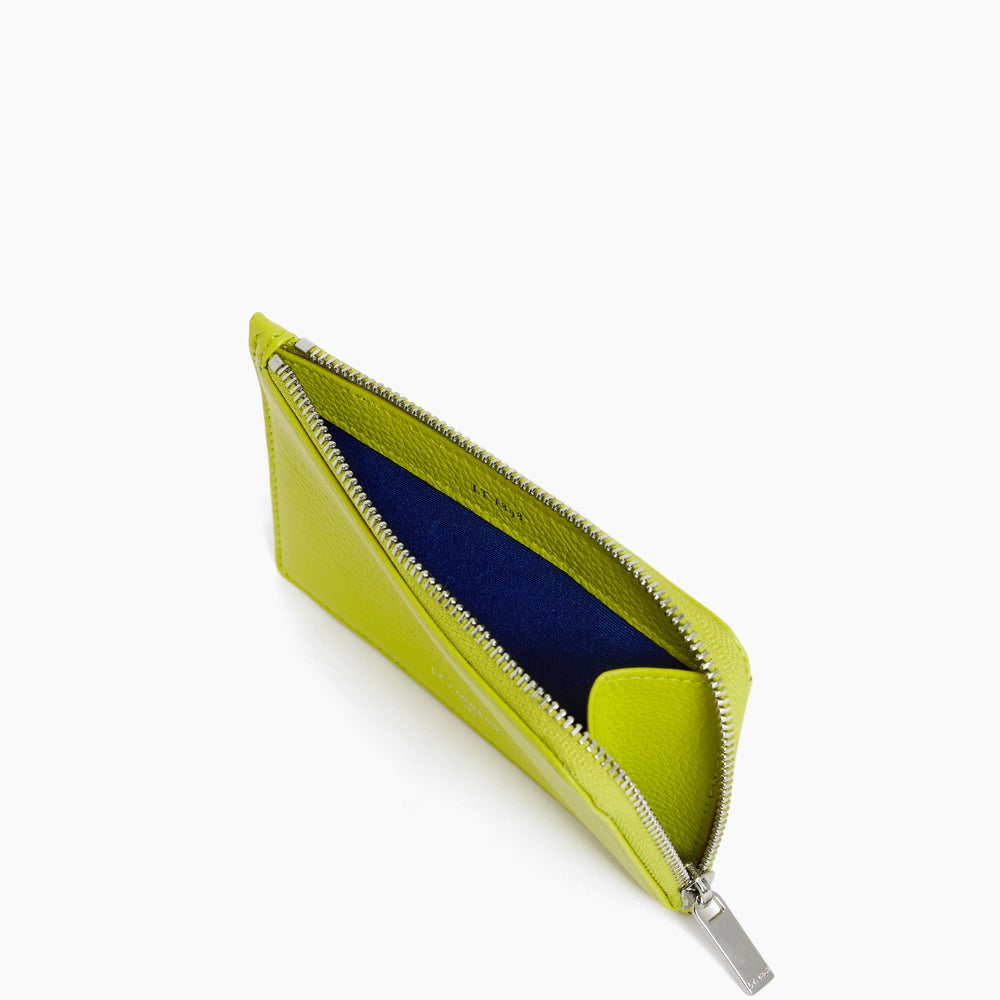 Tarjetero con cremallera de piel texturizada Emilie