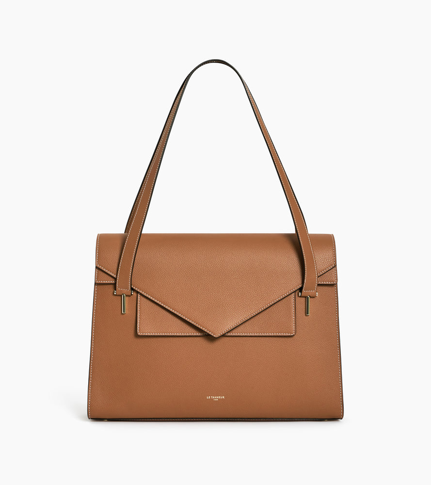 Portadocumentos doble solapa de piel texturizada Emilie