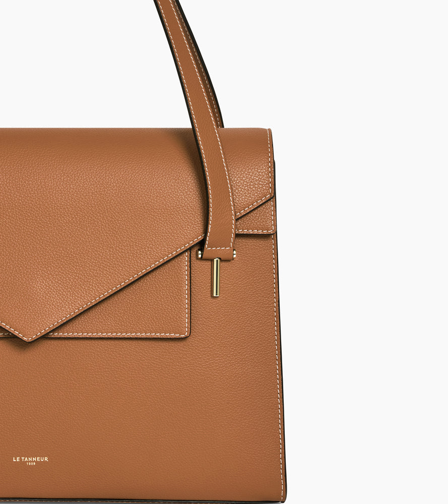 Portadocumentos doble solapa de piel texturizada Emilie