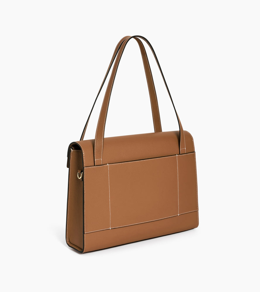 Portadocumentos doble solapa de piel texturizada Emilie