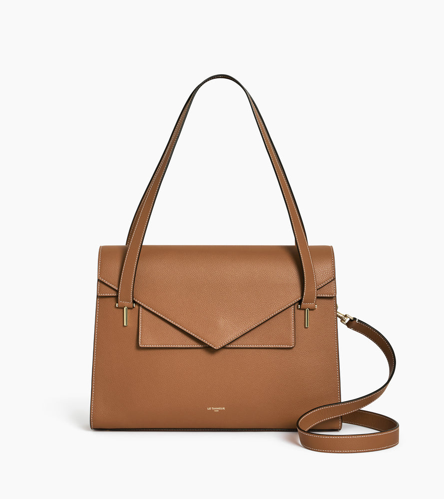 Portadocumentos doble solapa de piel texturizada Emilie