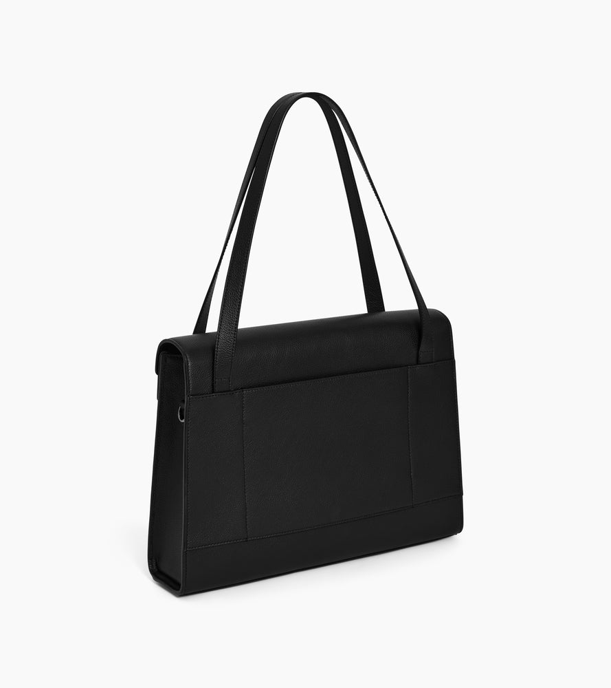 Portadocumentos doble solapa de piel texturizada Emilie