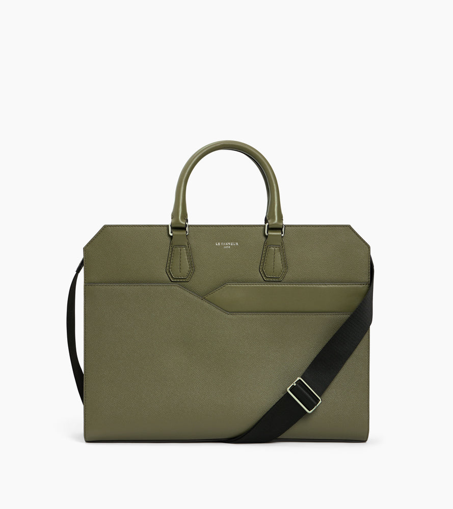 Porte documents slim 15" Gaston en cuir grain croisé