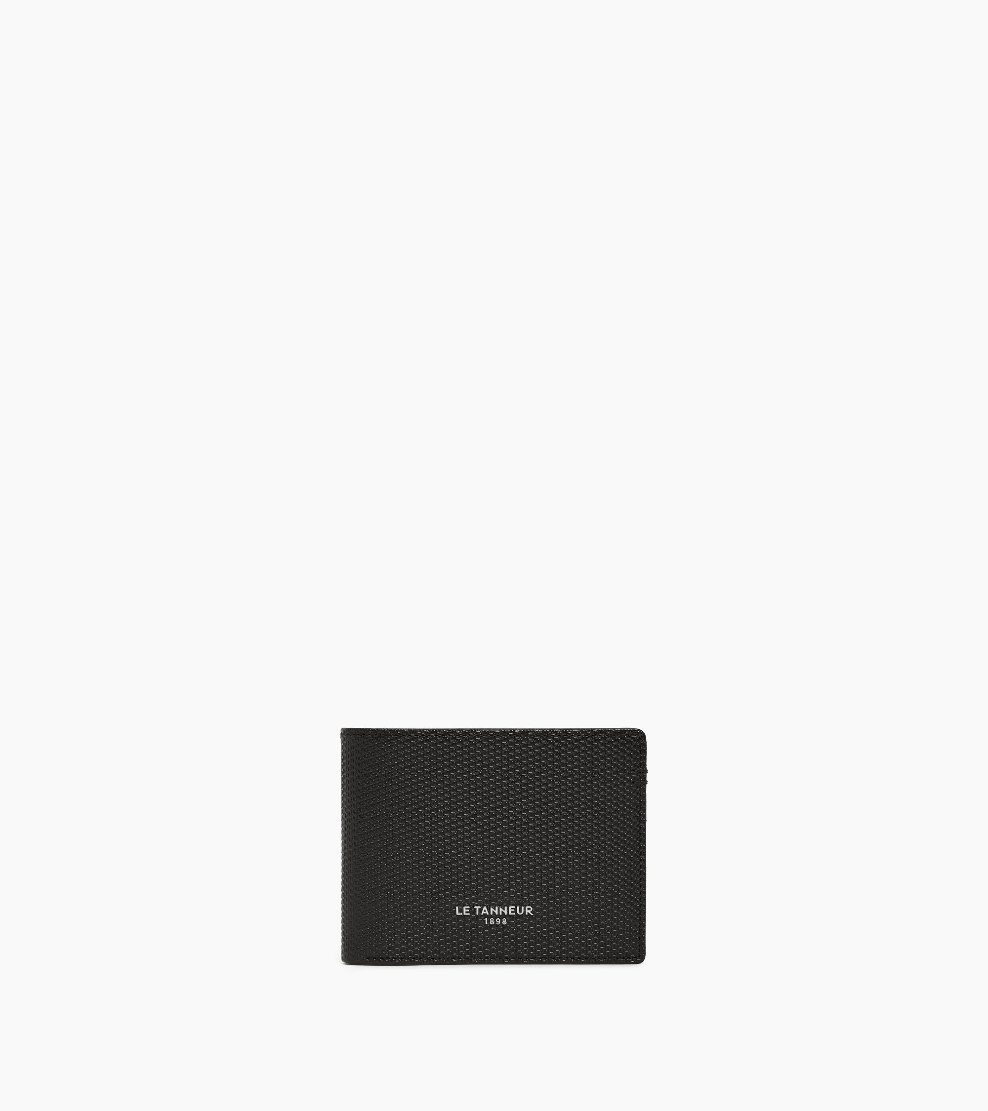 Cartera horizontal con cremallera Lucien de piel con la característica T