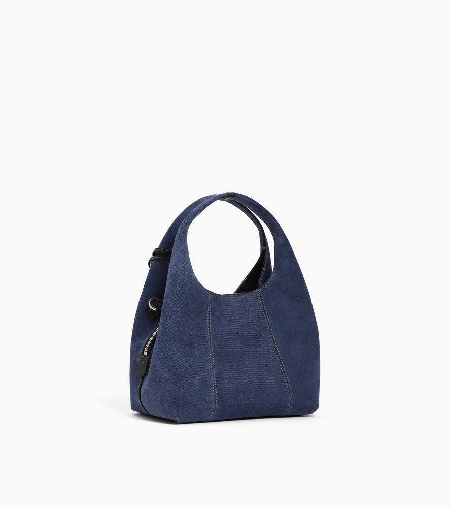 Bolso de mano pequeño Juliette de ante efecto denim
